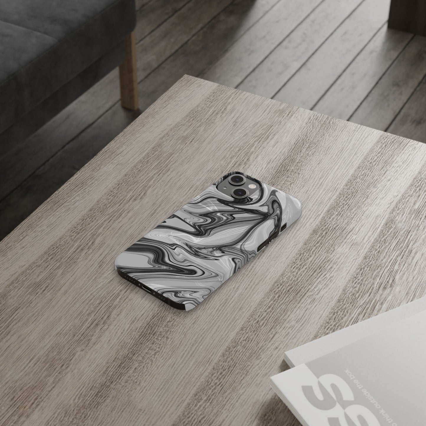 Stylish Black and Gray Abstract Slim Phone Case