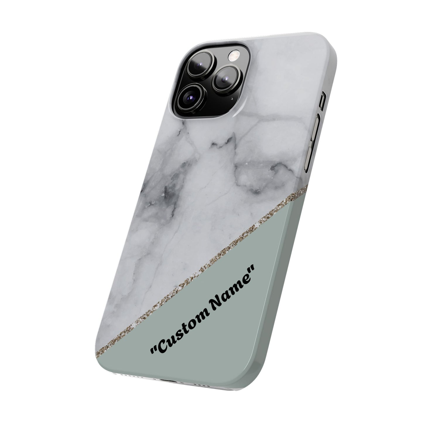 Custom Marble Slim Phone Case - Personalized Design for Trendy Protection