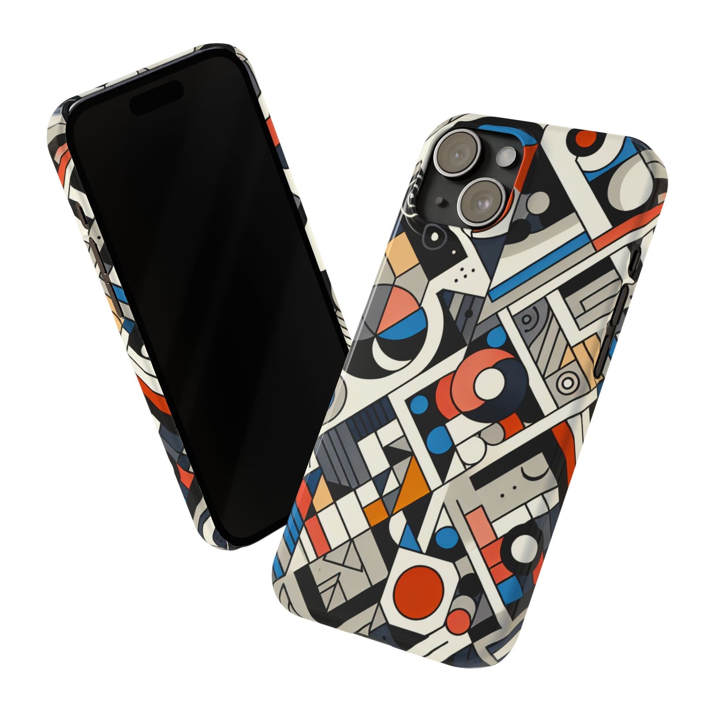 Modern Abstract Slim Phone Case - Colorful Geometric Design