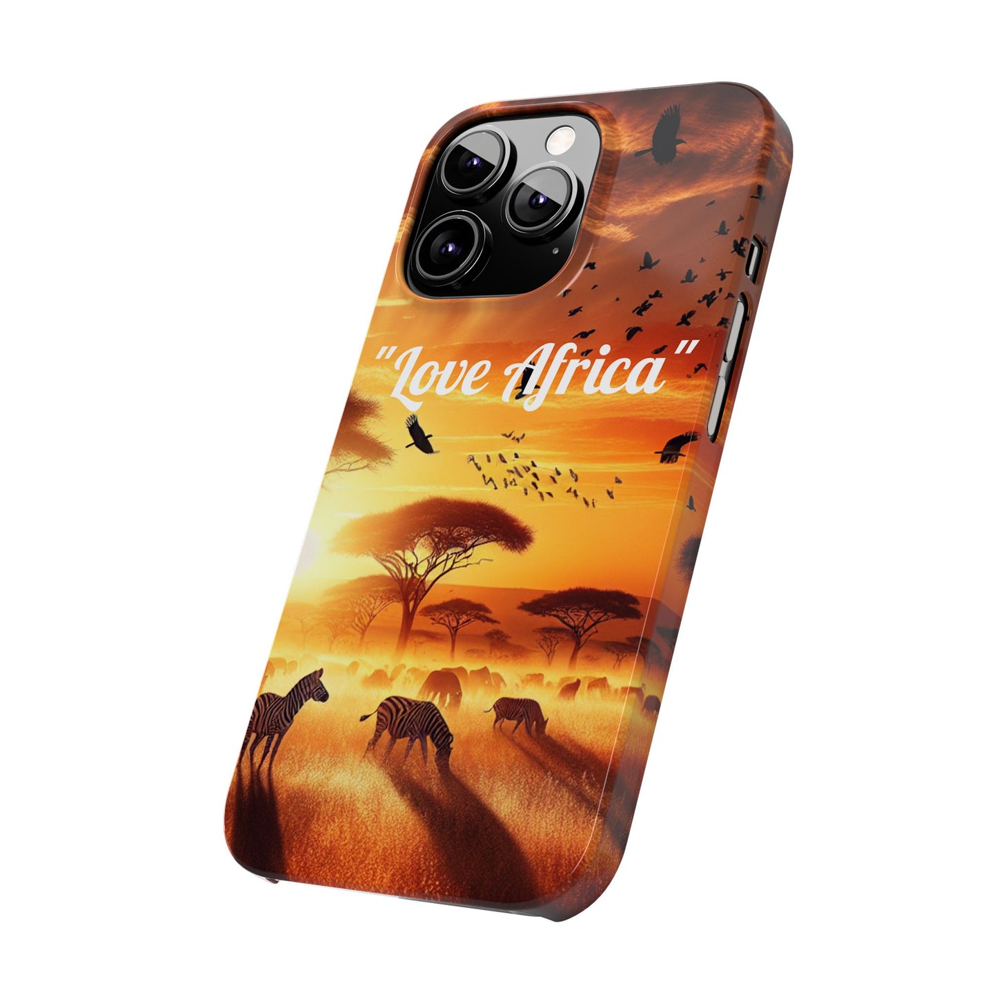 Slim Phone Case - "Love Africa" Sunset Design - Perfect Gift for Nature Lovers