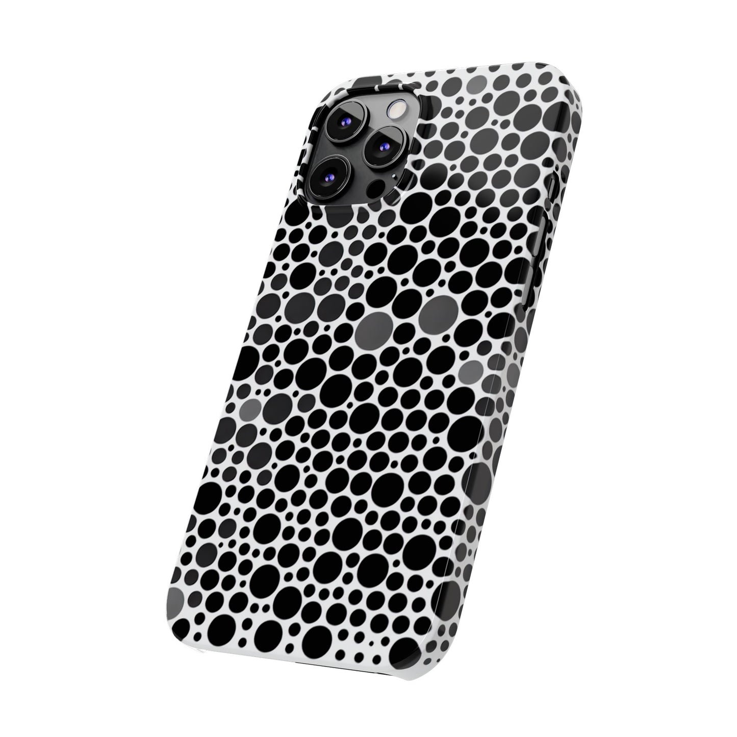 Modern Black Polka Dot Slim Phone Case - Stylish & Protective Cover