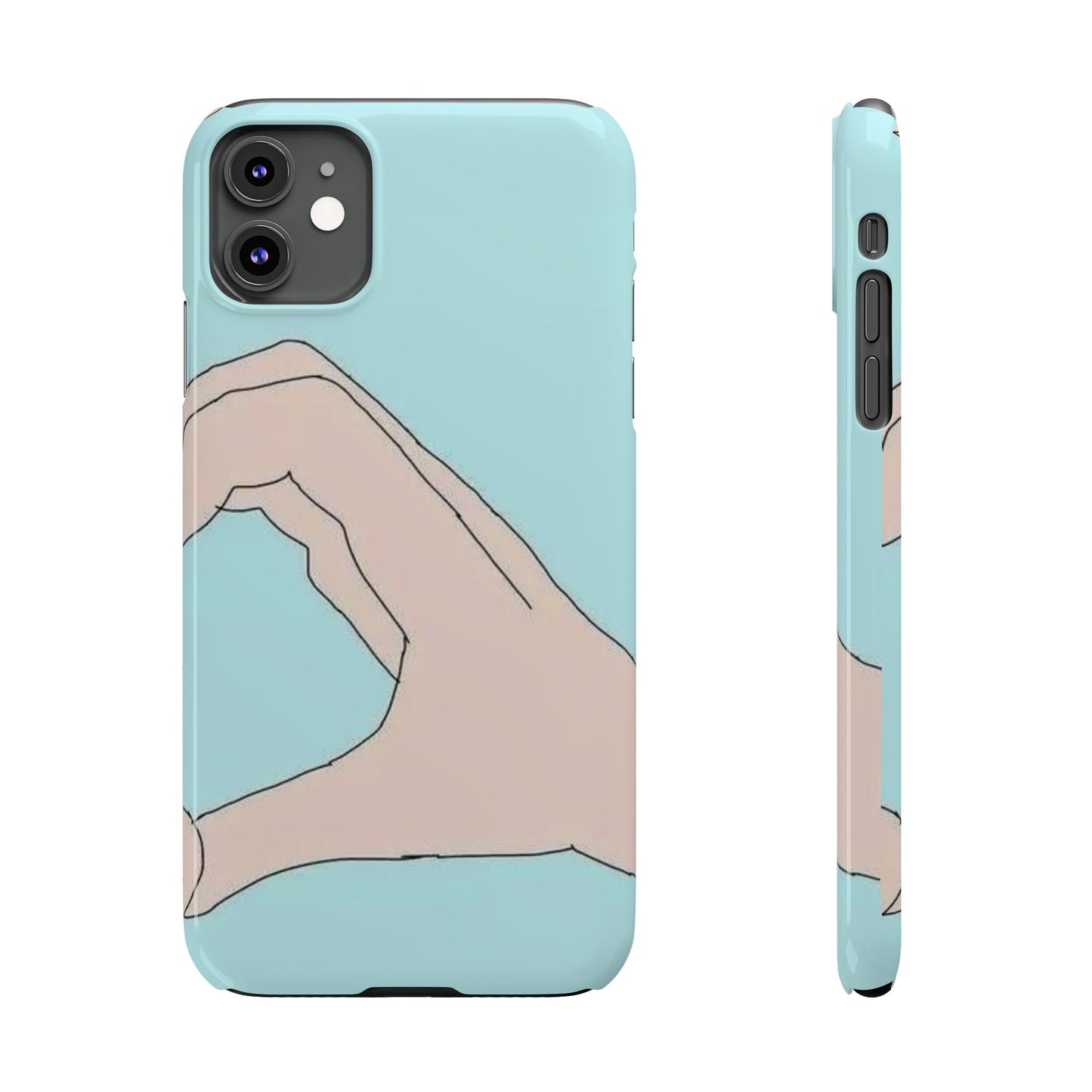 Artistic Heart Gesture Slim Phone Case - Perfect Gift for Loved Ones