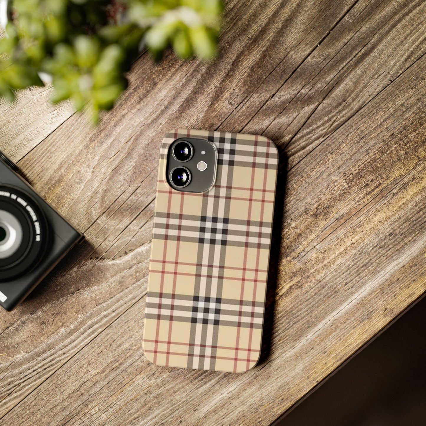 Classic Plaid Slim Phone Case - Stylish and Durable Protective Cover