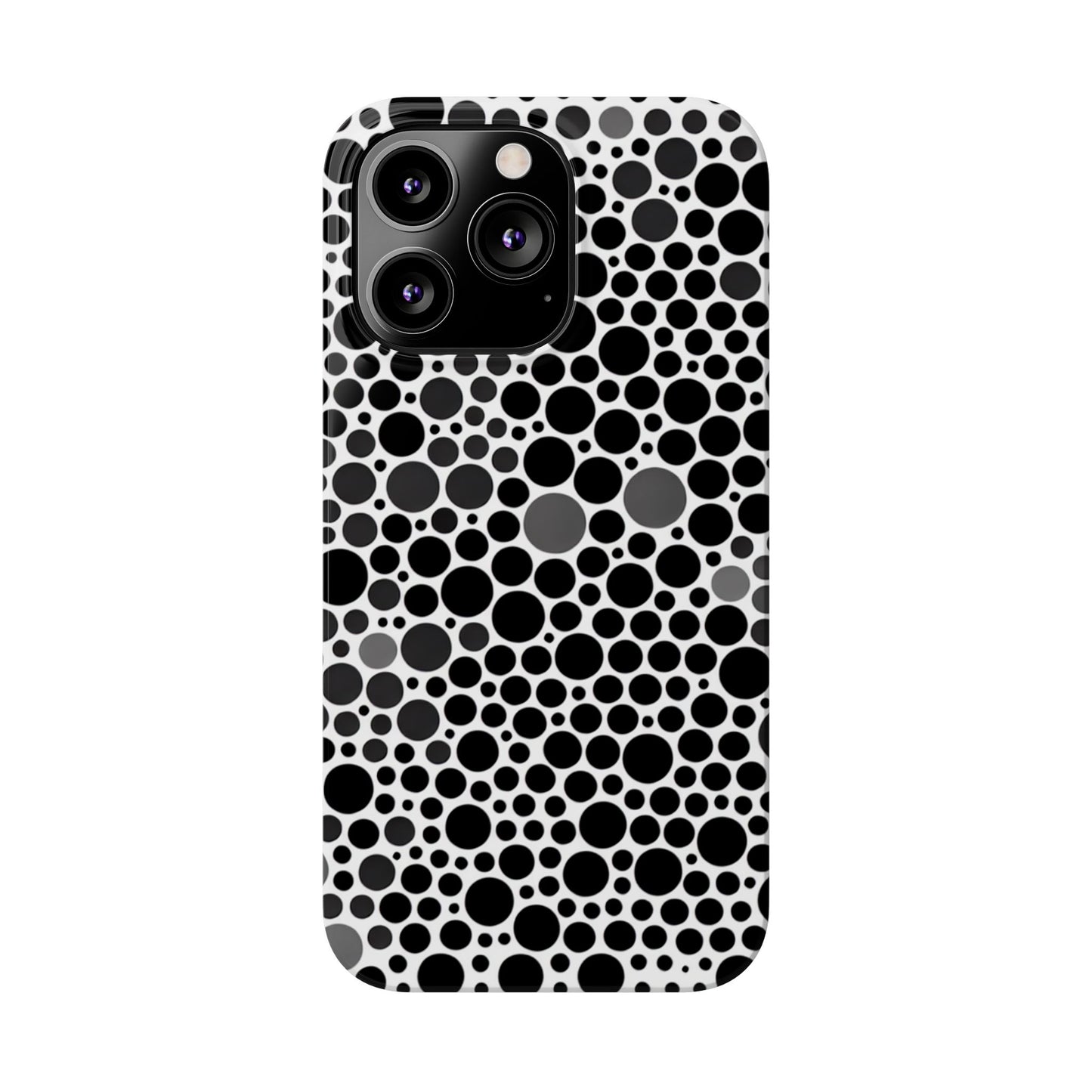 Modern Black Polka Dot Slim Phone Case - Stylish & Protective Cover