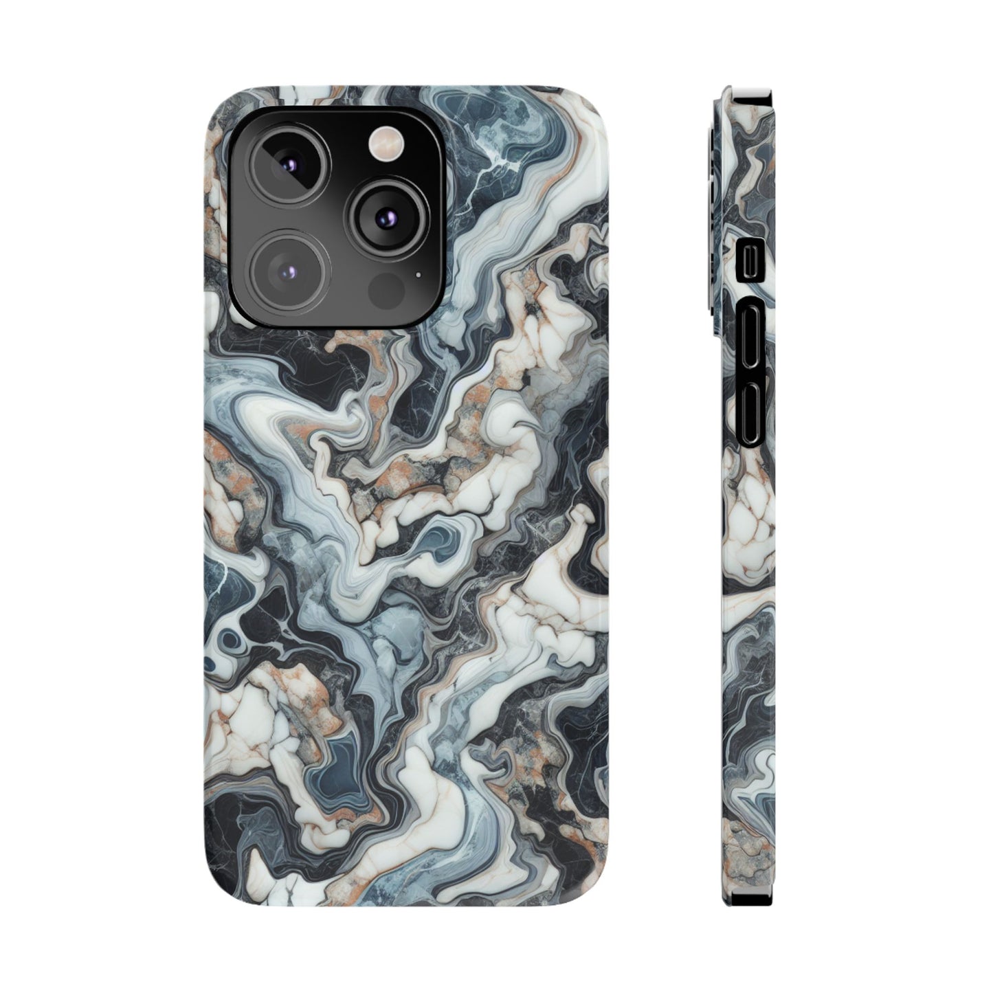 Artistic Marble Slim Phone Case - Elegant Design for Modern Aesthetics