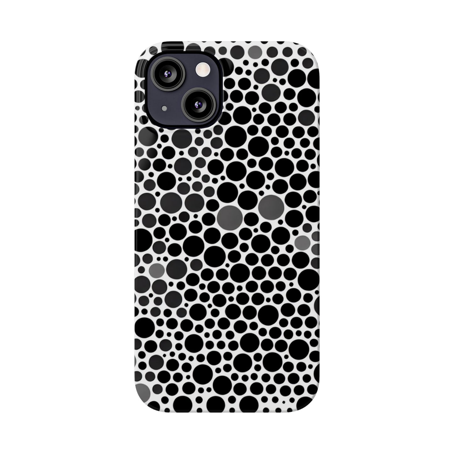 Modern Black Polka Dot Slim Phone Case - Stylish & Protective Cover