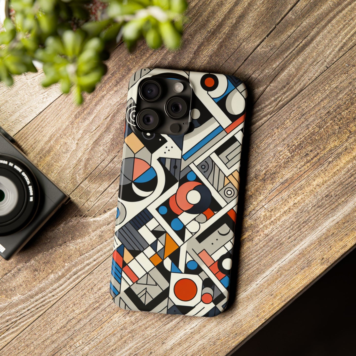 Modern Abstract Slim Phone Case - Colorful Geometric Design