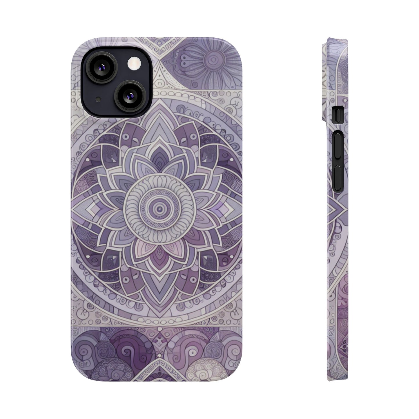 Elegant Mandala Slim Phone Case – Purple Harmony Design