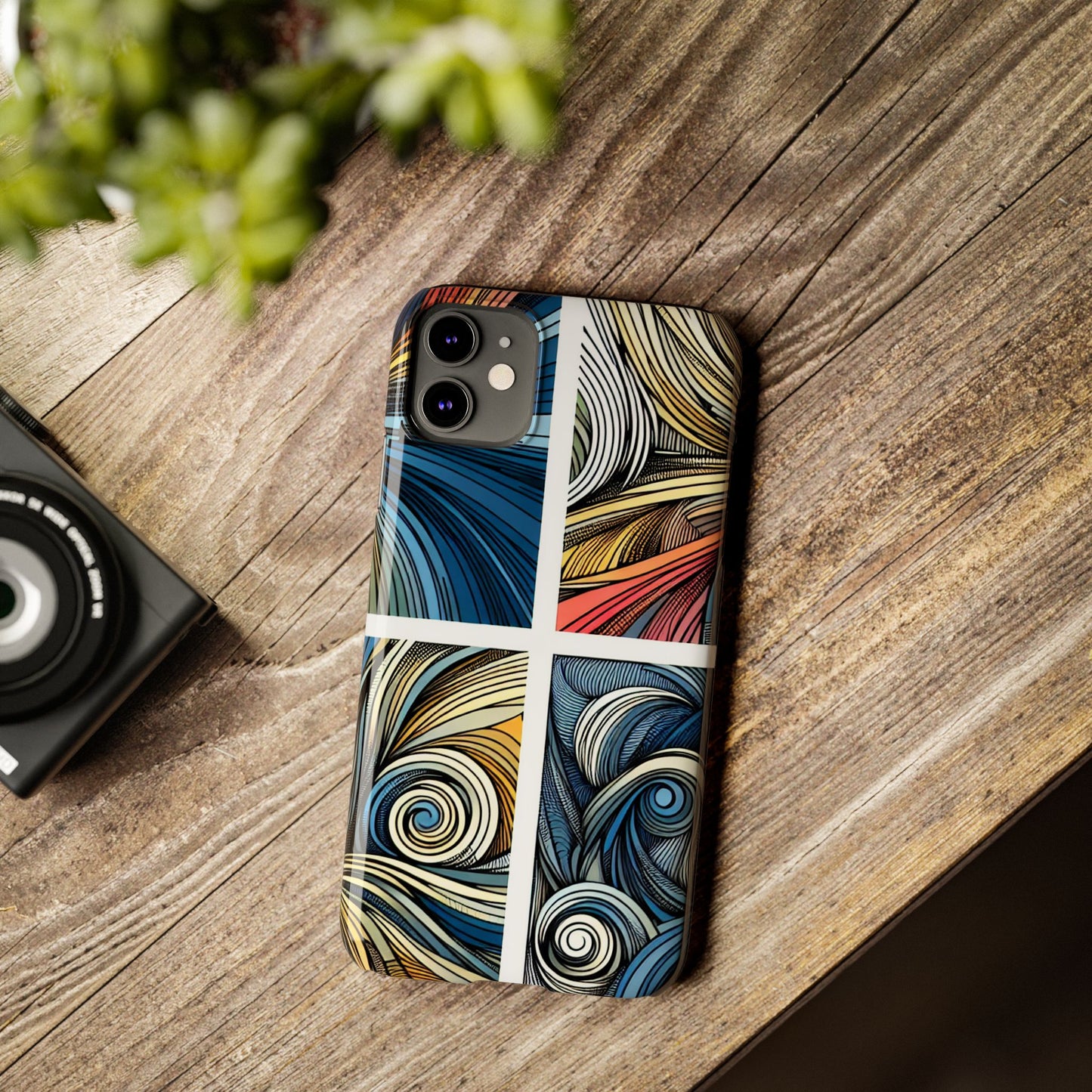 Artistic Slim Phone Cases - Colorful Swirl Design for Creative Souls