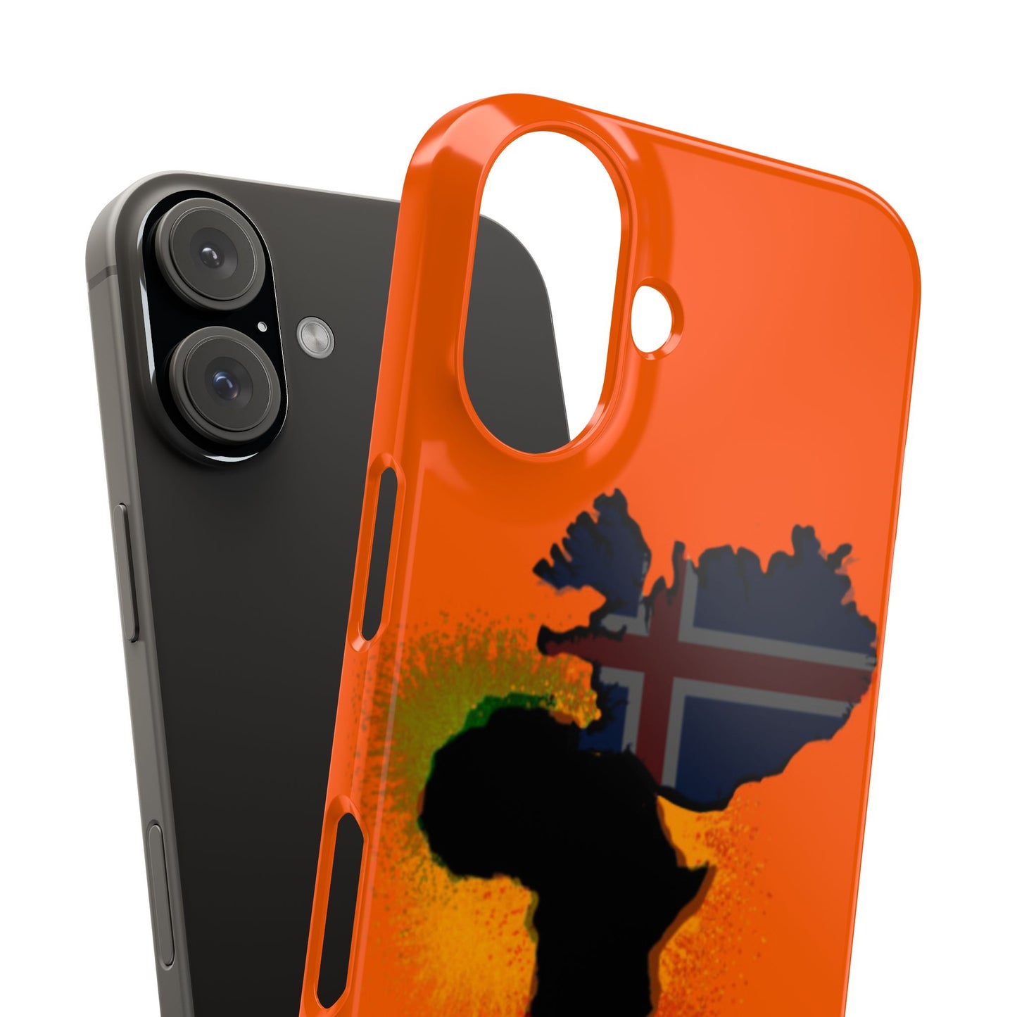 Bold African Map Slim Phone Case with Icelandic Flag