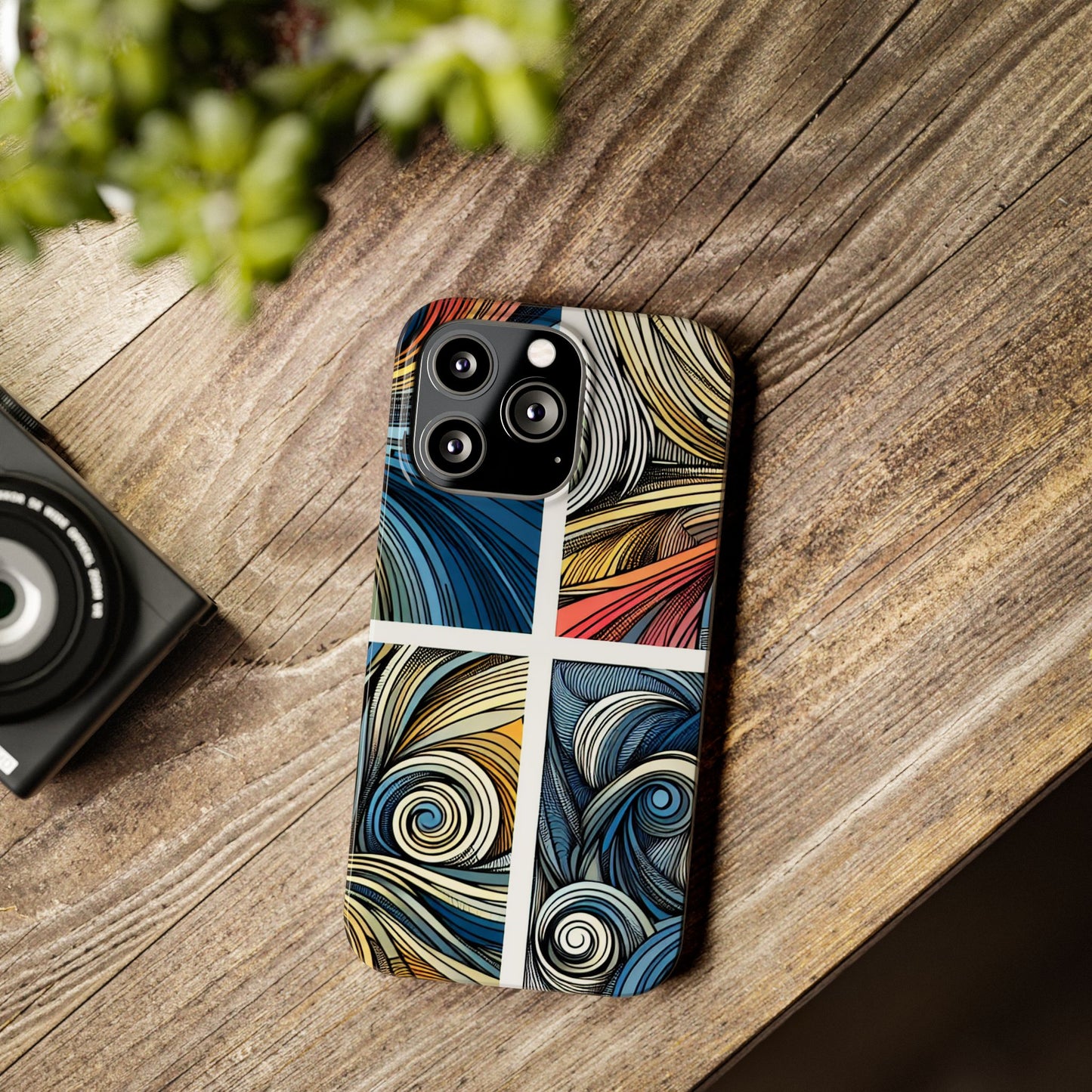 Artistic Slim Phone Cases - Colorful Swirl Design for Creative Souls