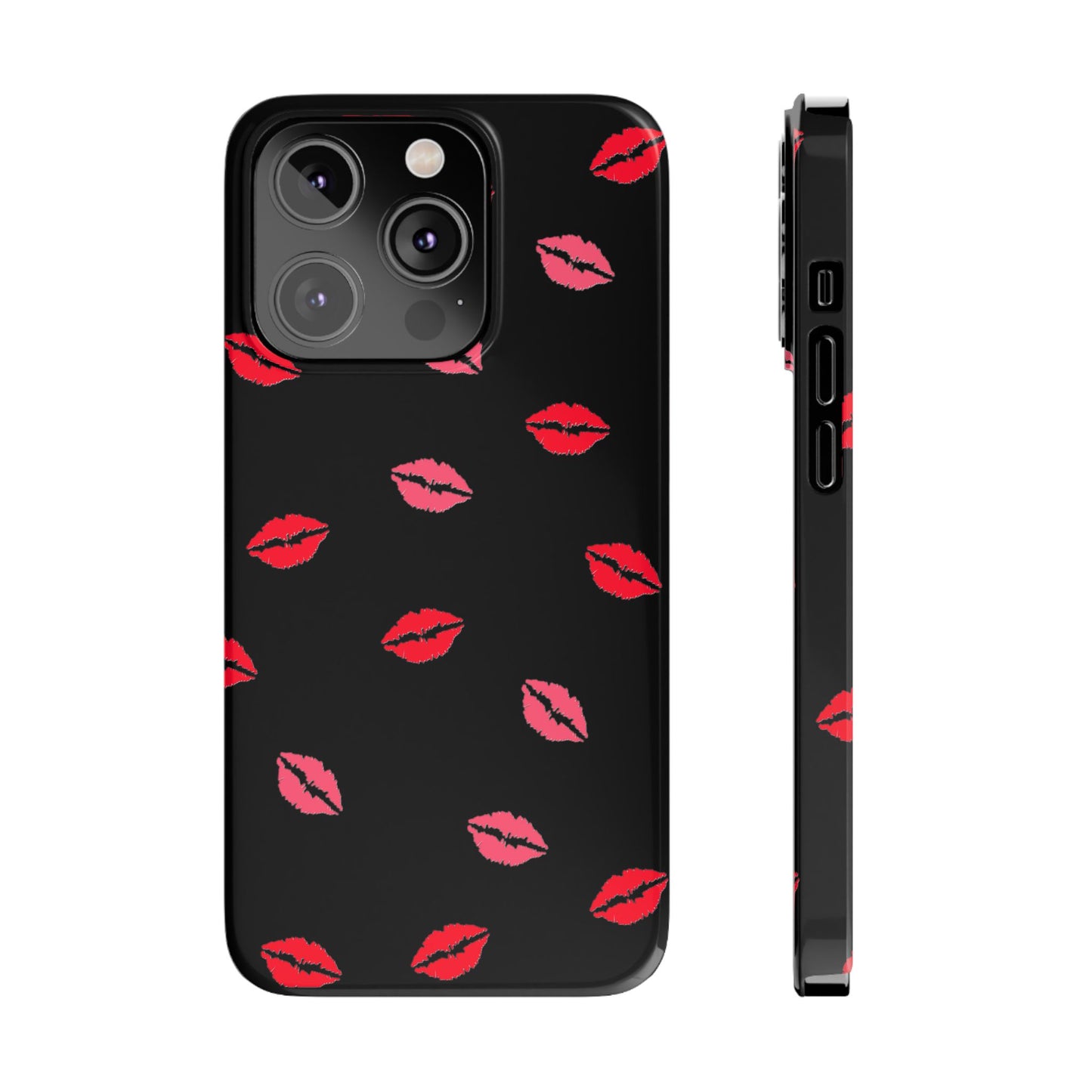 Kiss Mark Slim Phone Case - Chic Lip Print Design for Fashion Lovers