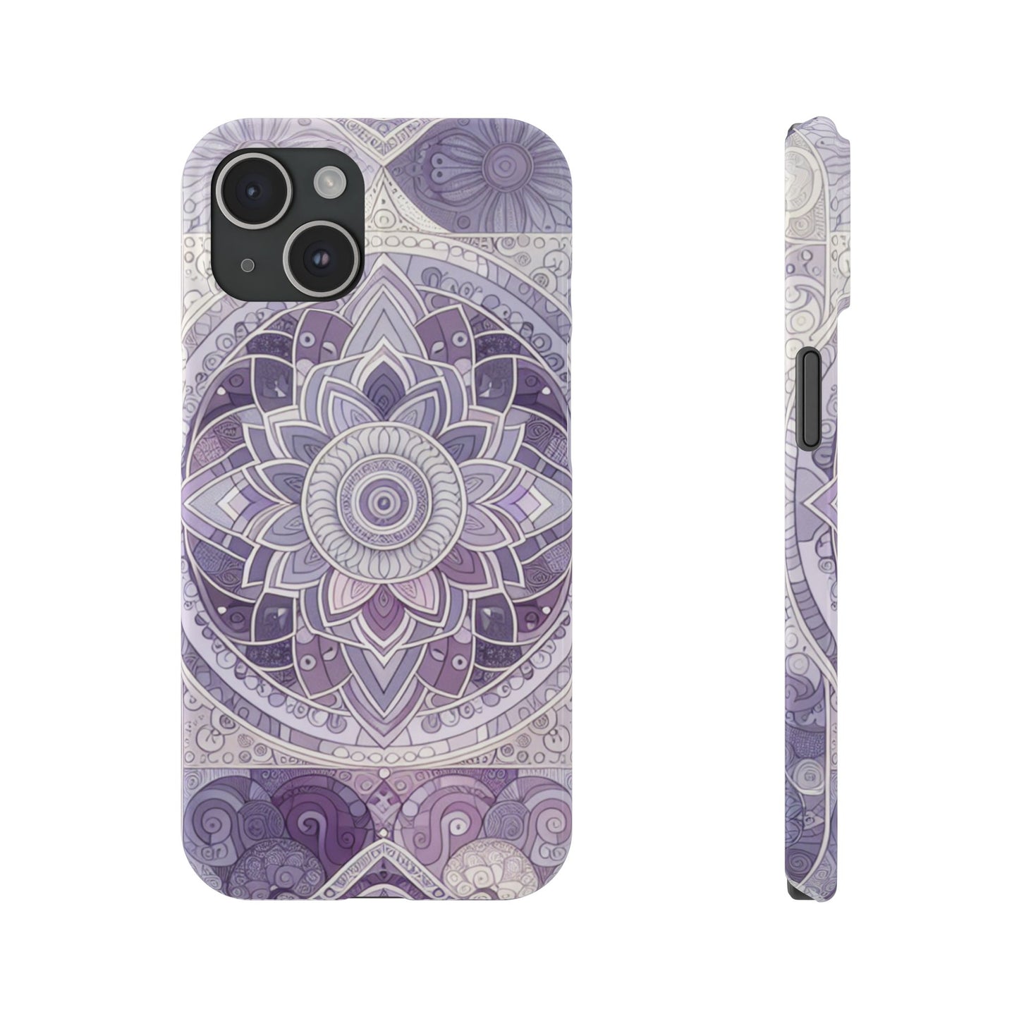 Elegant Mandala Slim Phone Case – Purple Harmony Design