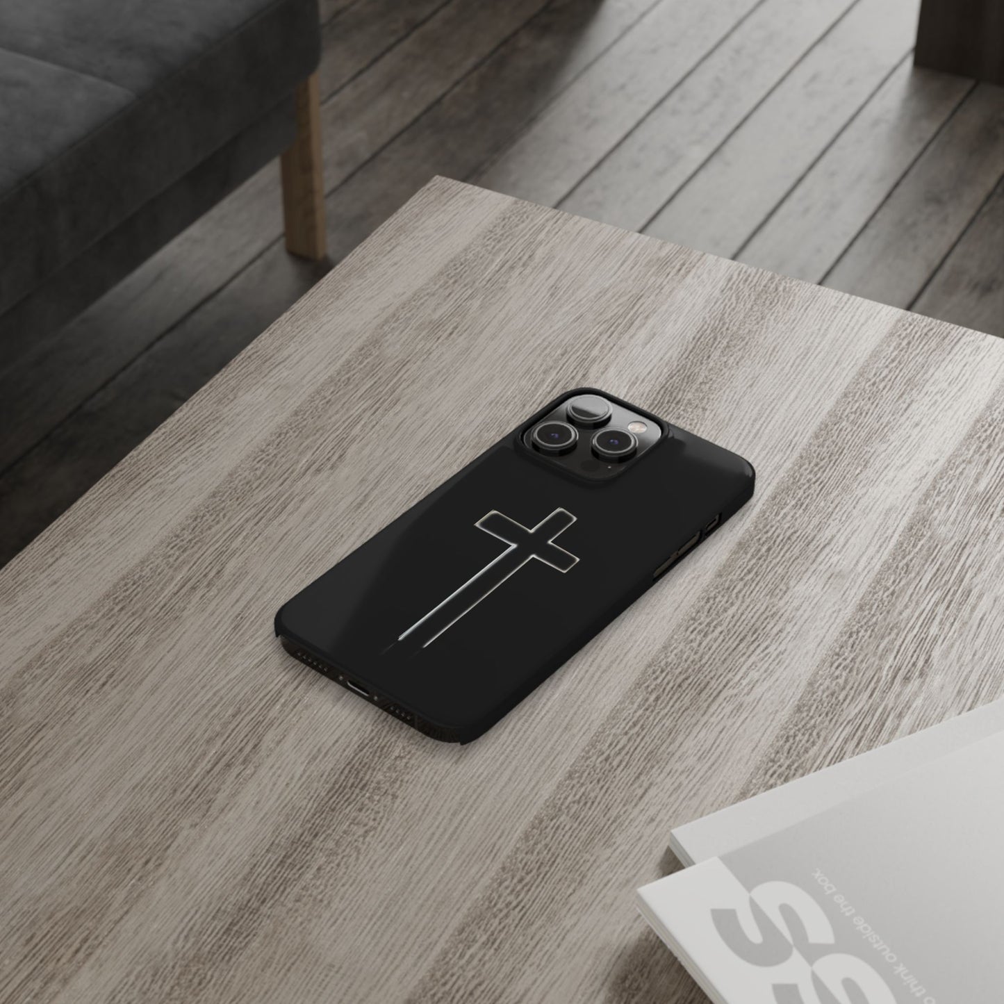 Inspirational Slim Phone Case with Cross Design