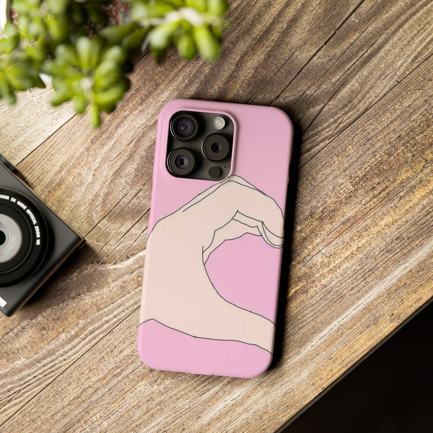 Cute Hand Heart Slim Phone Case - Stylish and Unique Phone Accessory