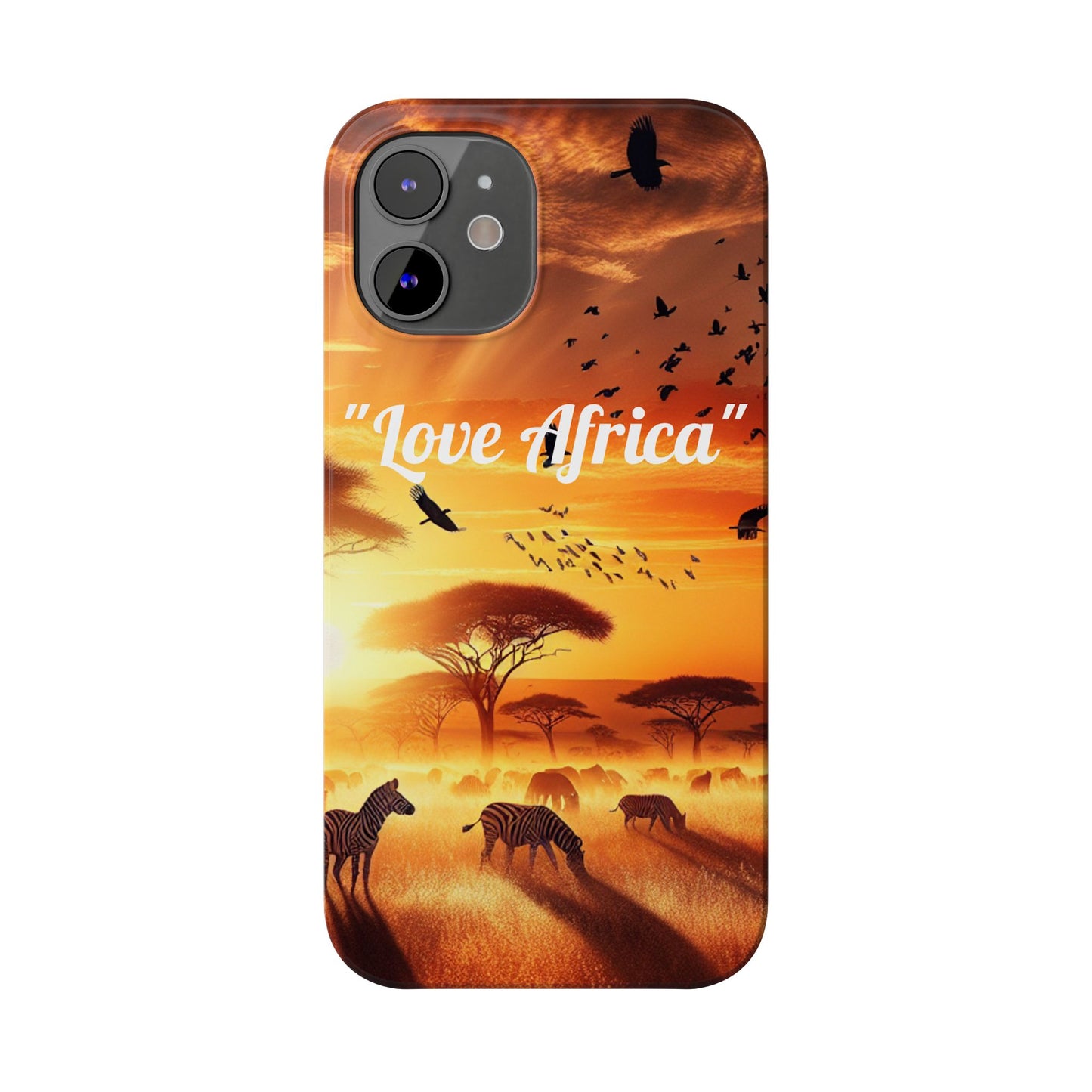 Slim Phone Case - "Love Africa" Sunset Design - Perfect Gift for Nature Lovers