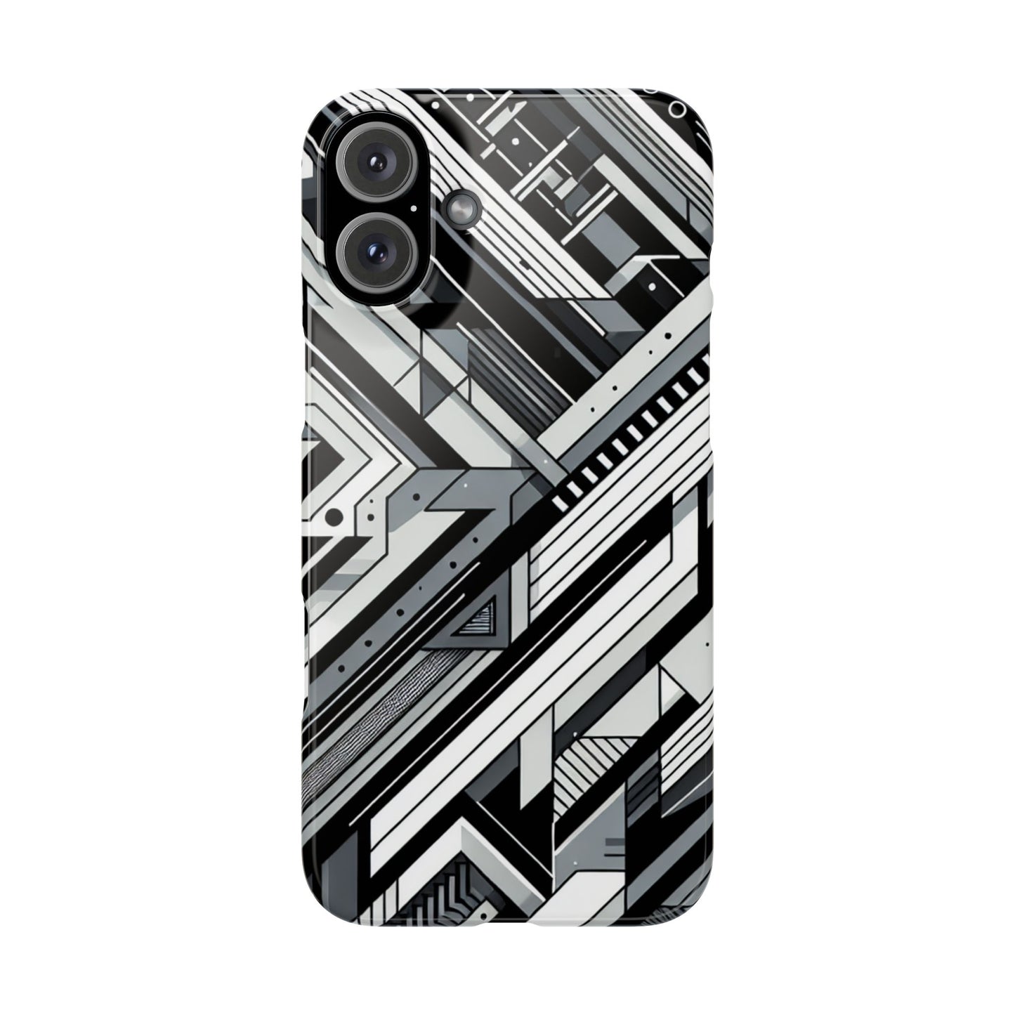 Modern Geometric Slim Phone Case - Stylish Abstract Design