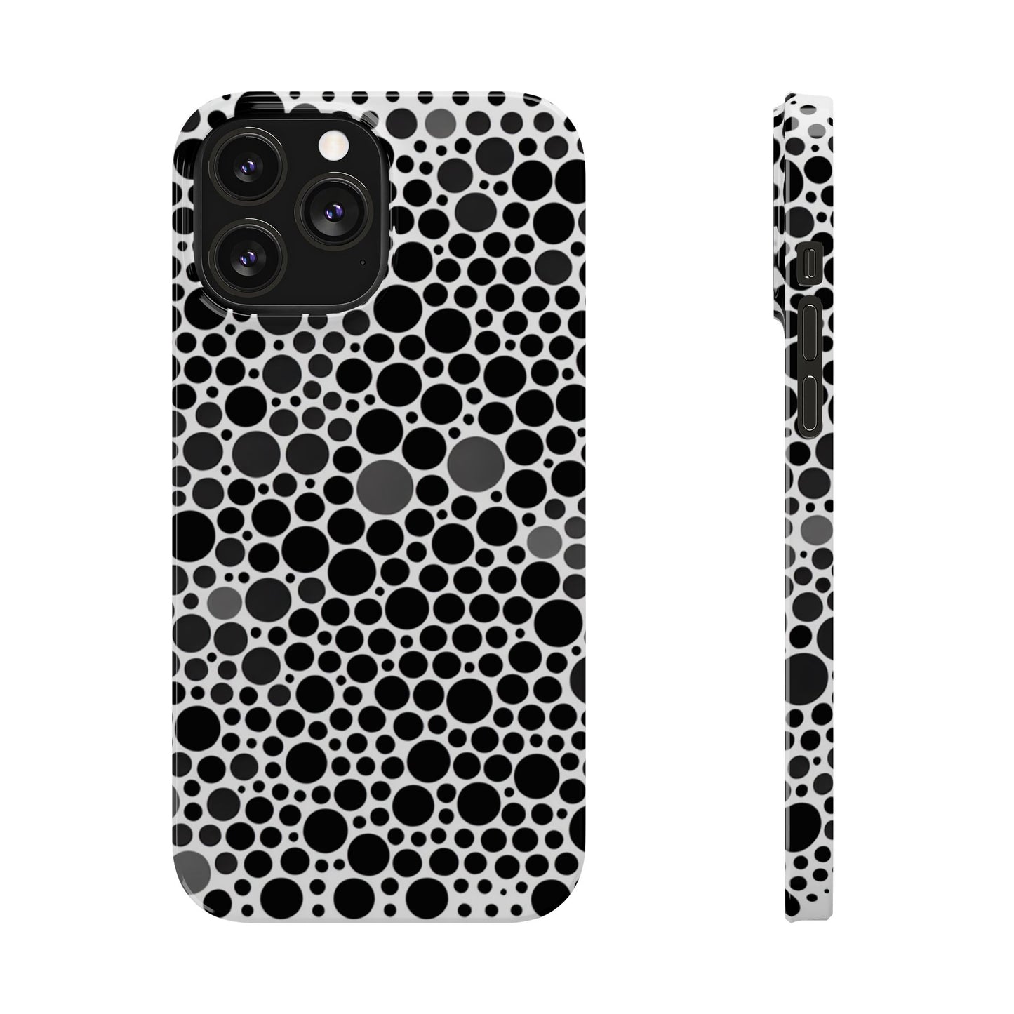 Modern Black Polka Dot Slim Phone Case - Stylish & Protective Cover