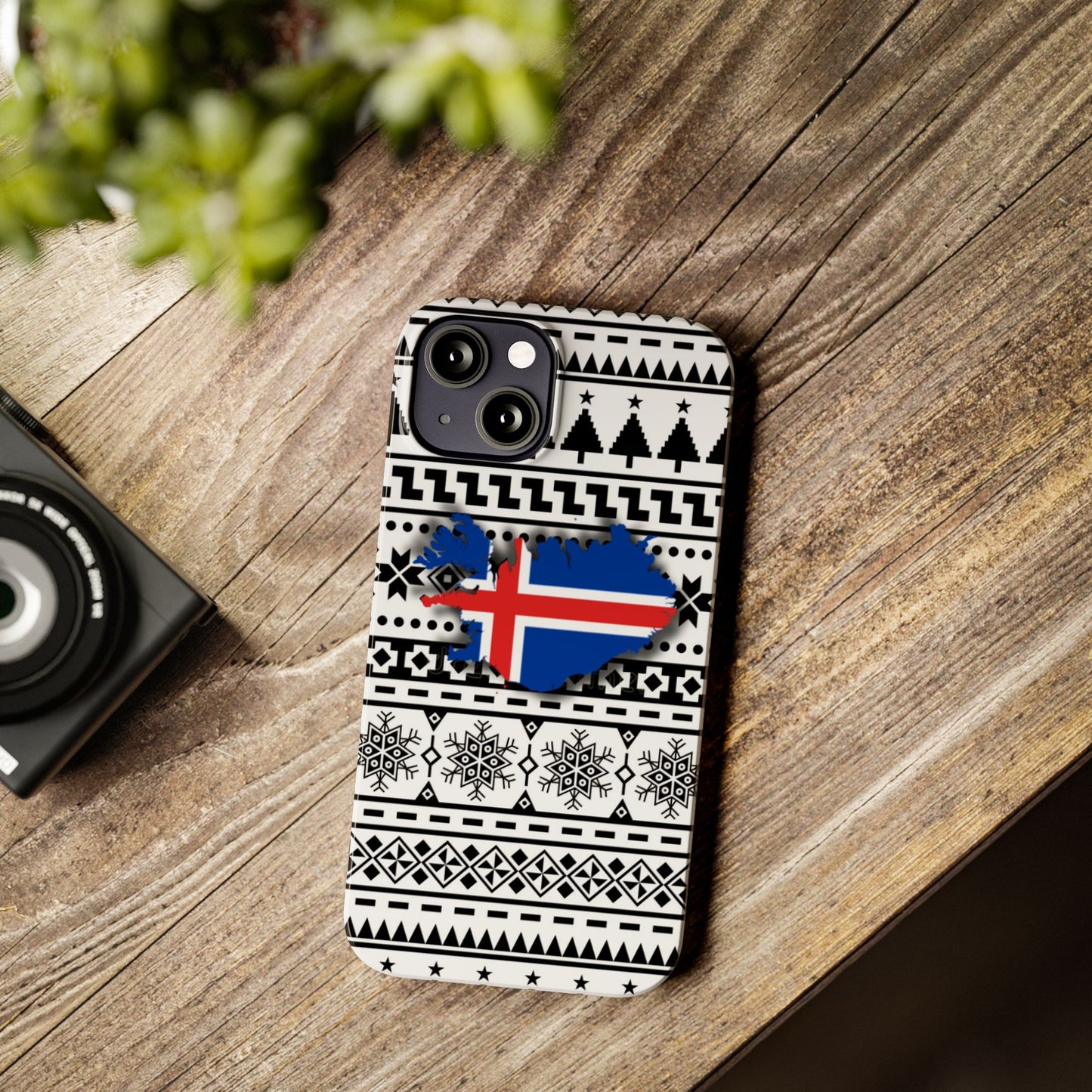 Icelandic Knit Pattern Slim Phone Case | Holiday Gift for Travelers