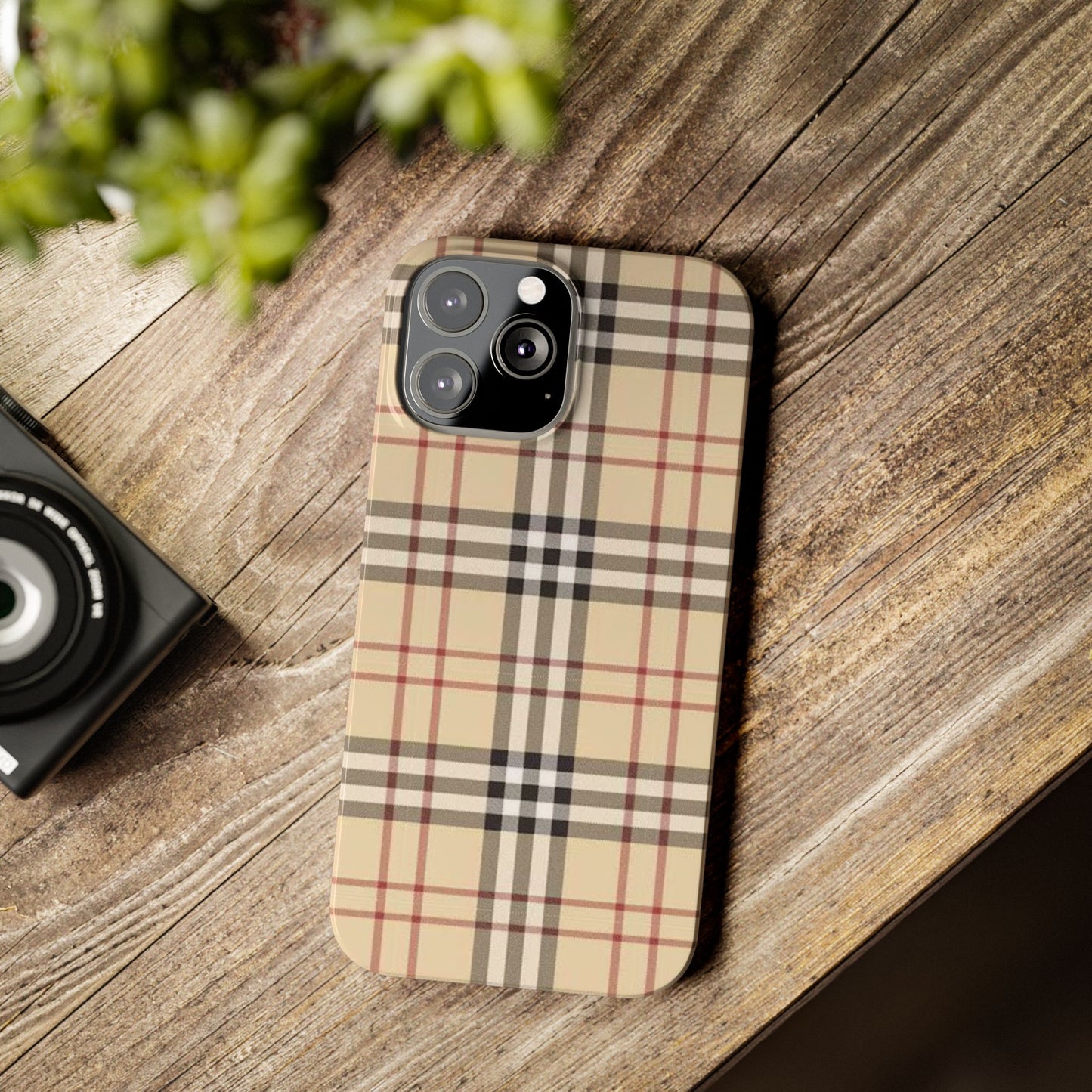 Classic Plaid Slim Phone Case - Stylish and Durable Protective Cover