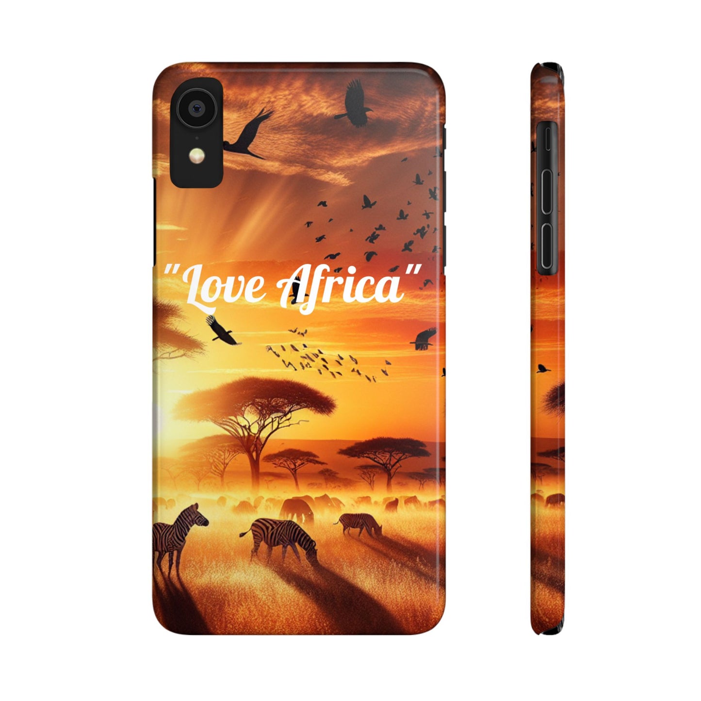 Slim Phone Case - "Love Africa" Sunset Design - Perfect Gift for Nature Lovers