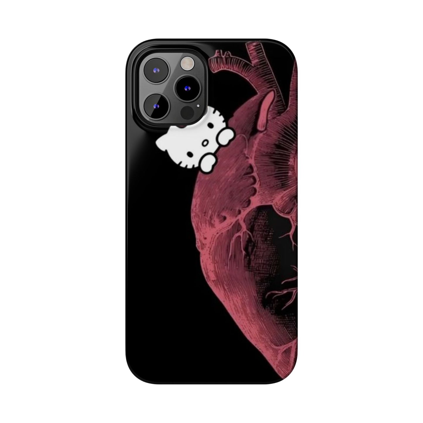 Cute Heartbeat Hello Kitty Slim Phone Case - Stylish Phone Cover for Cat Lovers