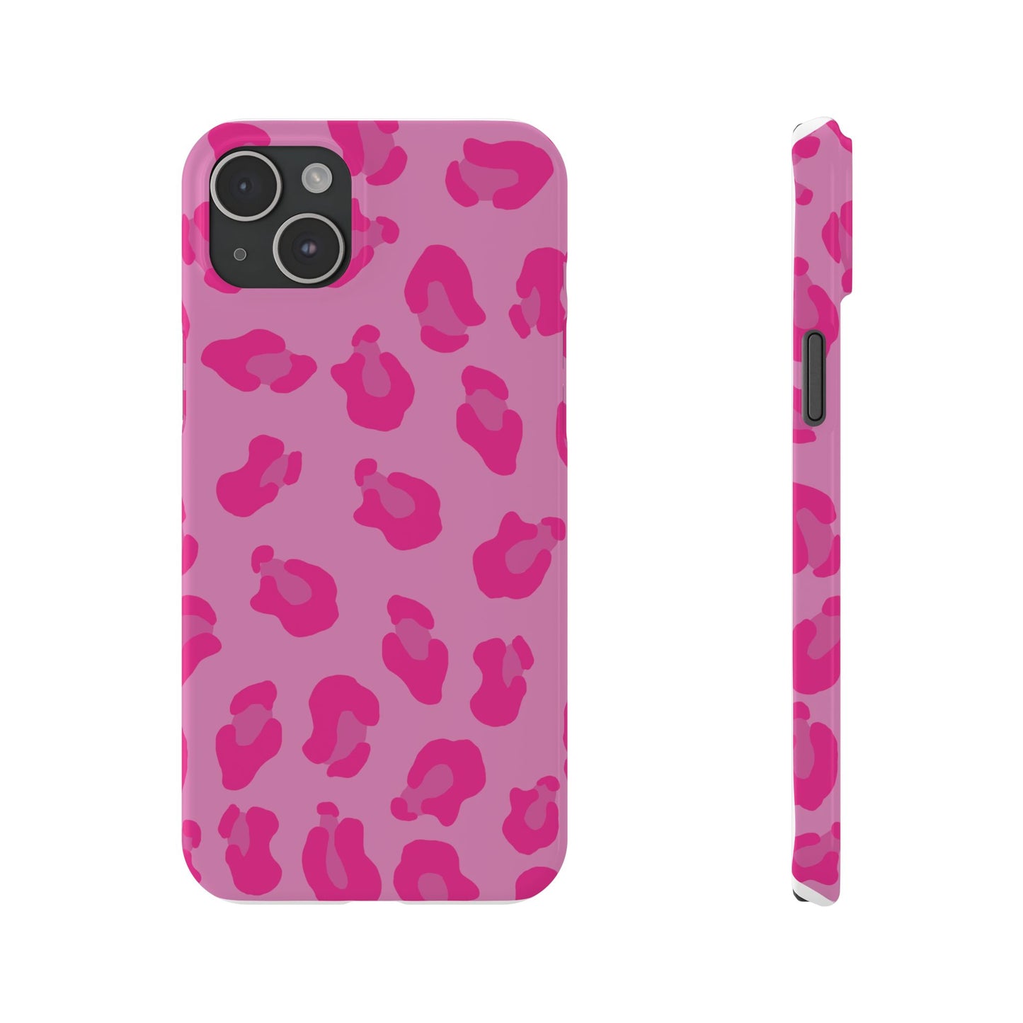 Pink Leopard Print Slim Phone Case - Stylish & Trendy Protection