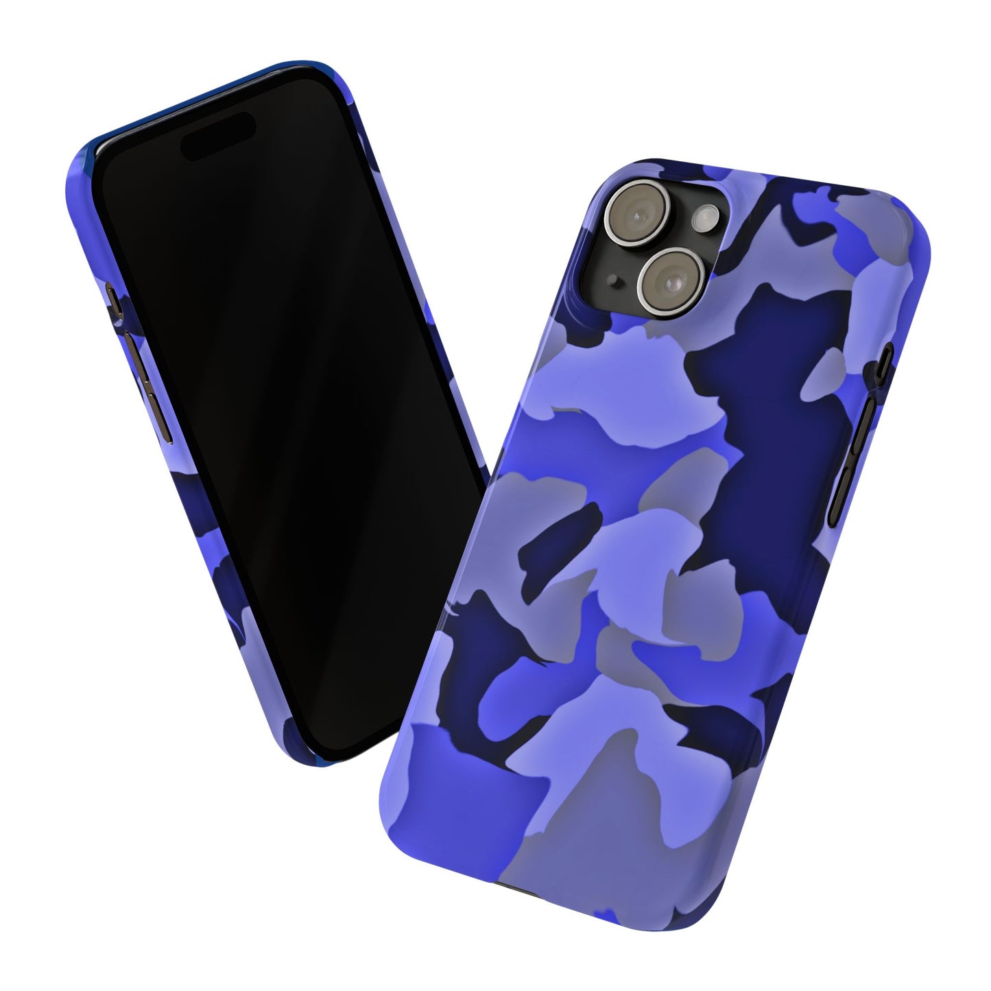 Stylish Slim Phone Case - Blue Abstract Camo Design for Trendsetters