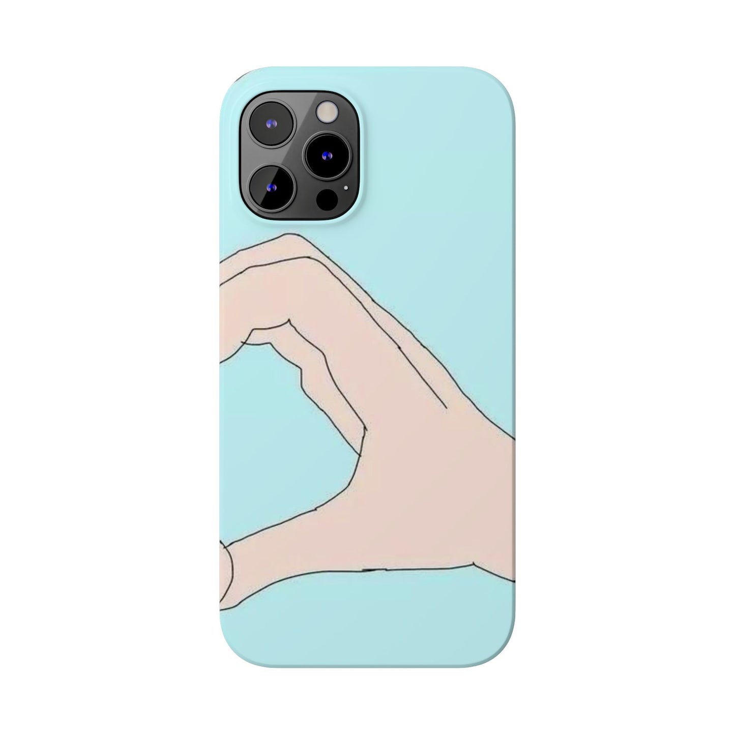 Artistic Heart Gesture Slim Phone Case - Perfect Gift for Loved Ones