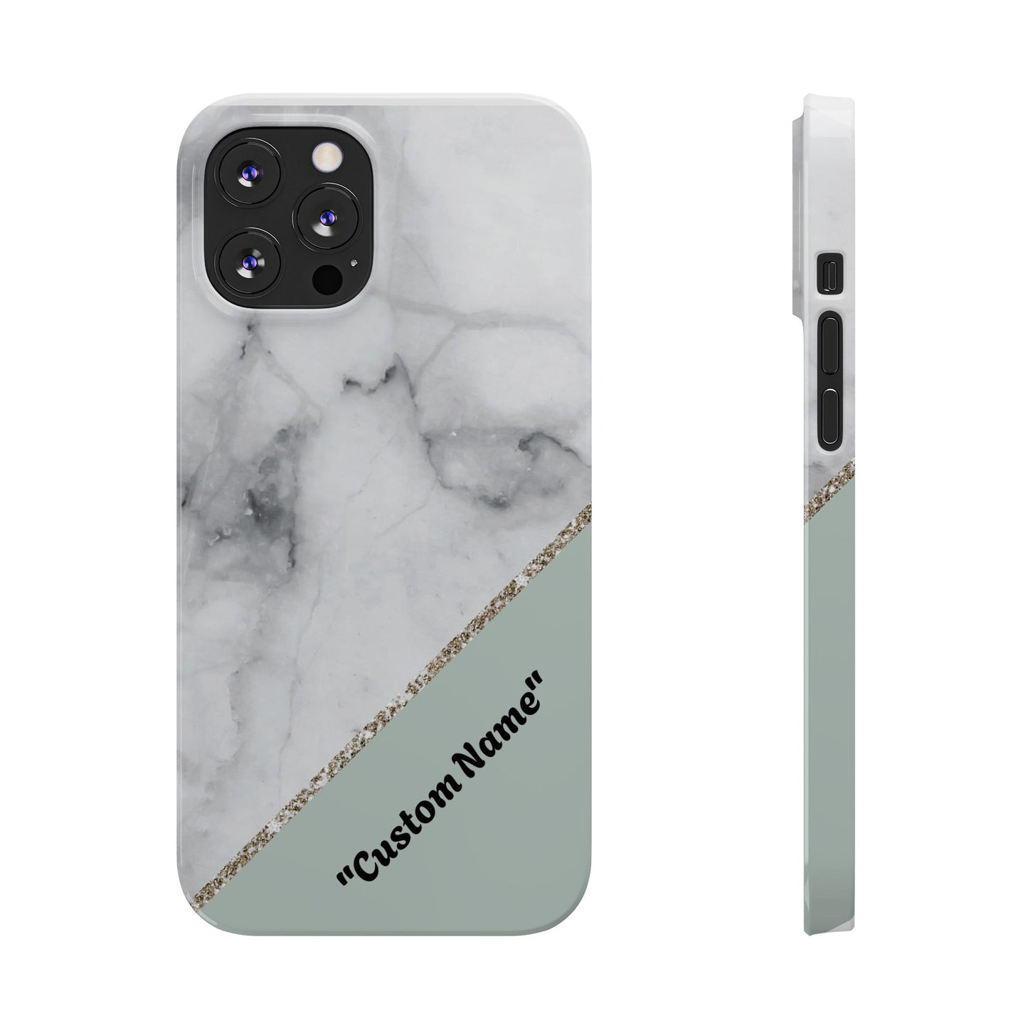 Custom Marble Slim Phone Case - Personalized Design for Trendy Protection