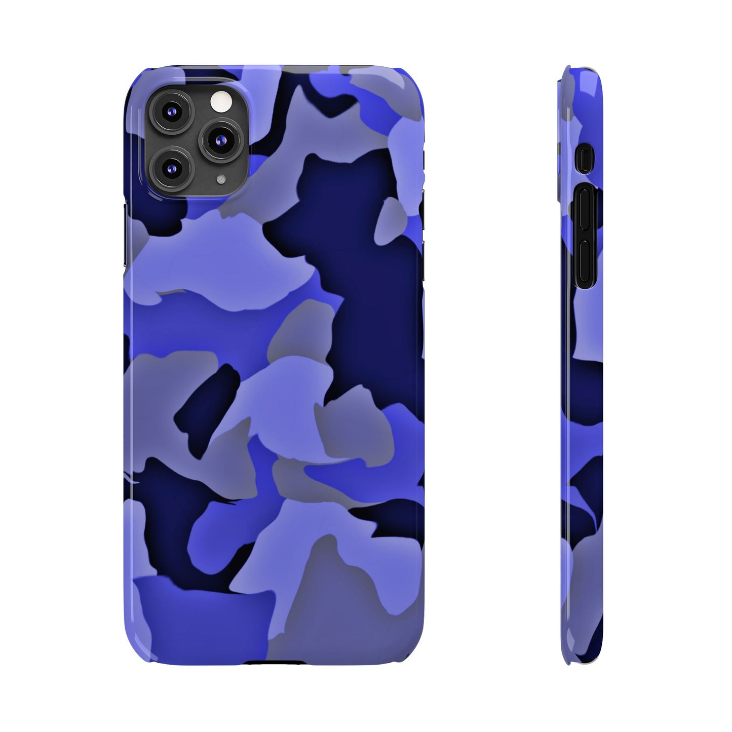 Stylish Slim Phone Case - Blue Abstract Camo Design for Trendsetters