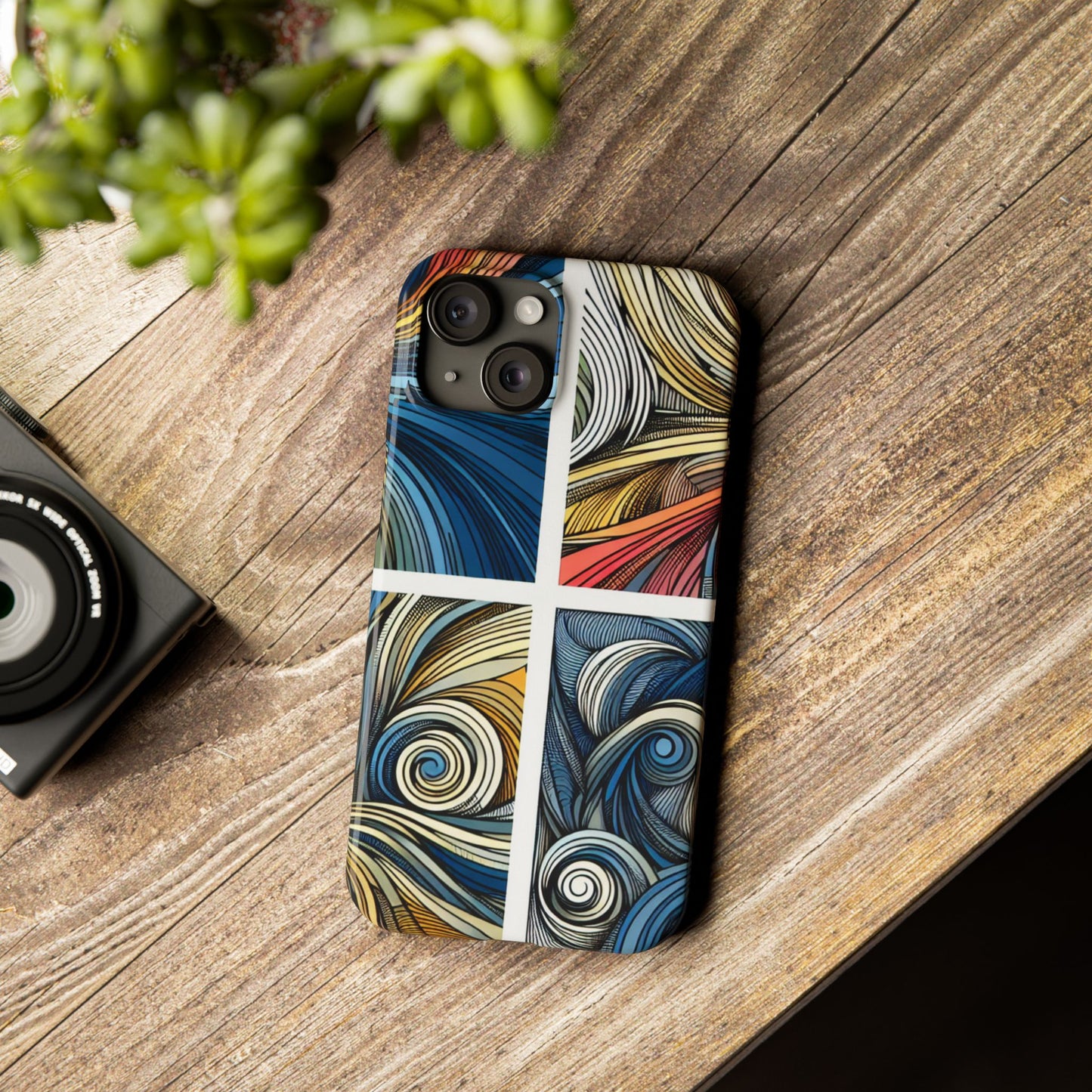 Artistic Slim Phone Cases - Colorful Swirl Design for Creative Souls