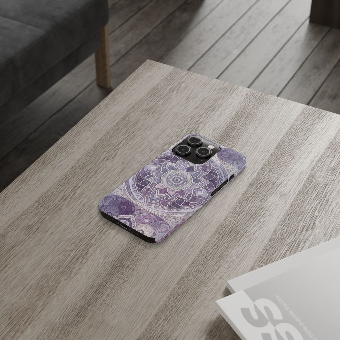 Elegant Mandala Slim Phone Case – Purple Harmony Design