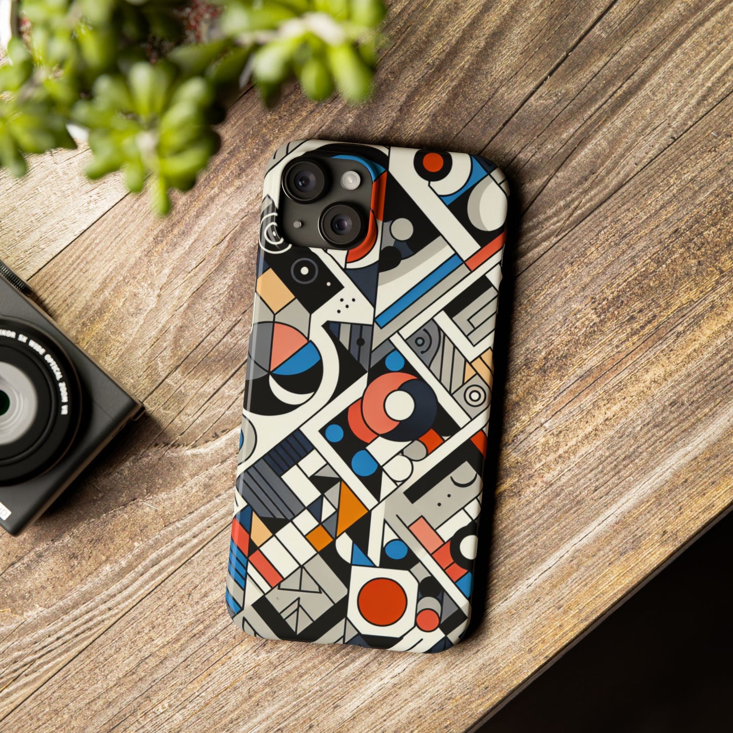 Modern Abstract Slim Phone Case - Colorful Geometric Design