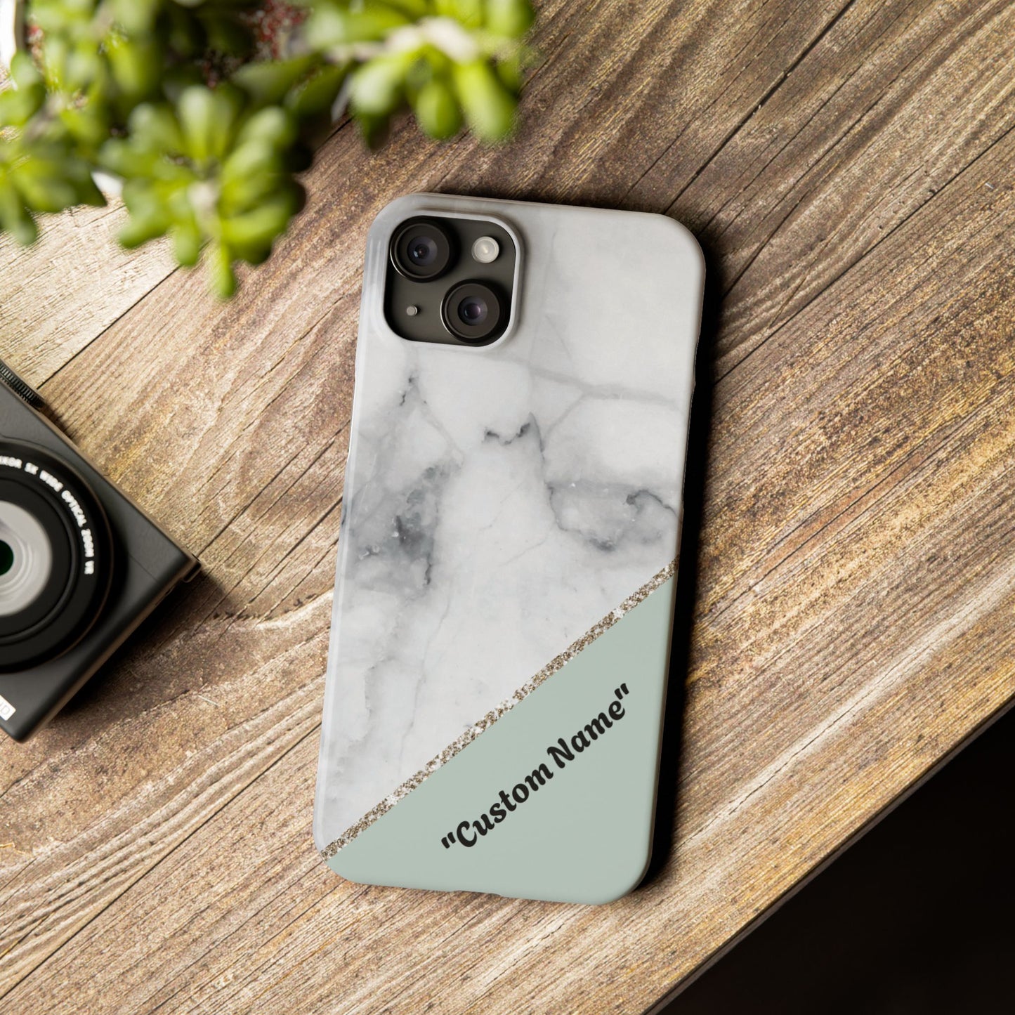 Custom Marble Slim Phone Case - Personalized Design for Trendy Protection