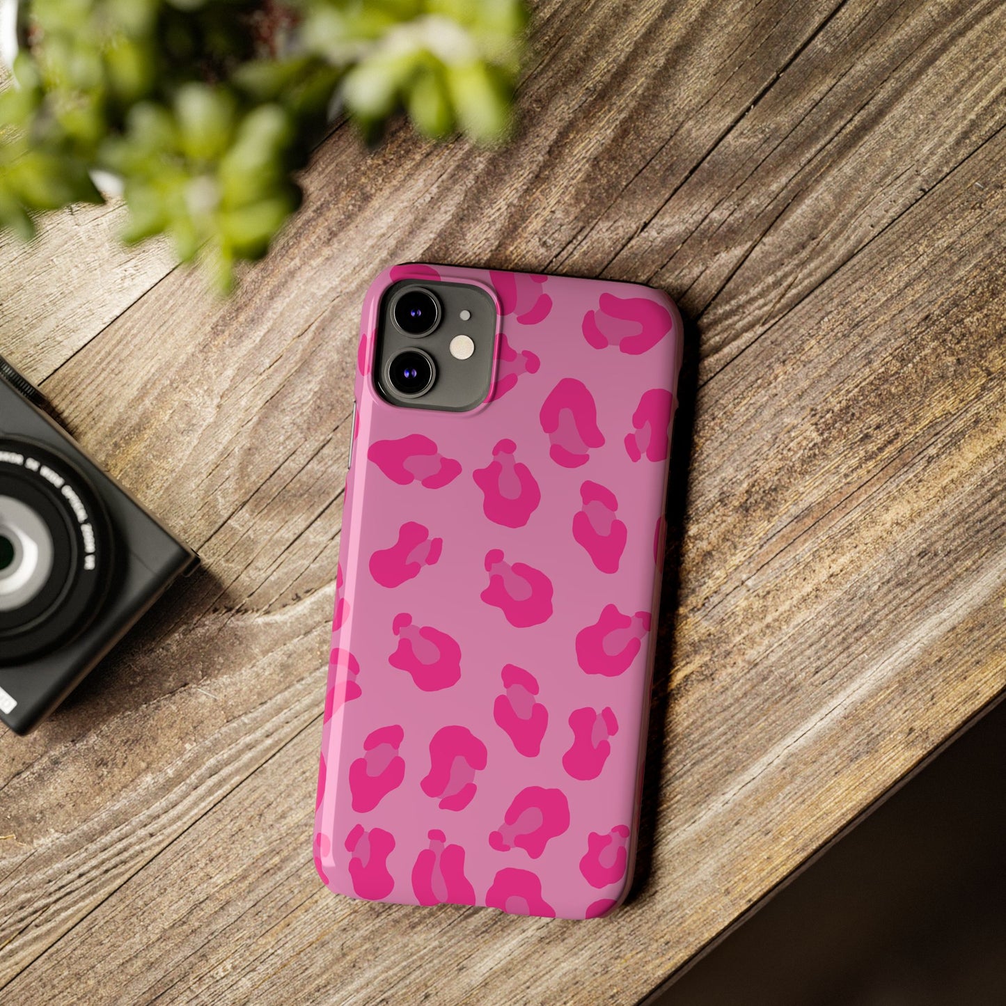 Pink Leopard Print Slim Phone Case - Stylish & Trendy Protection