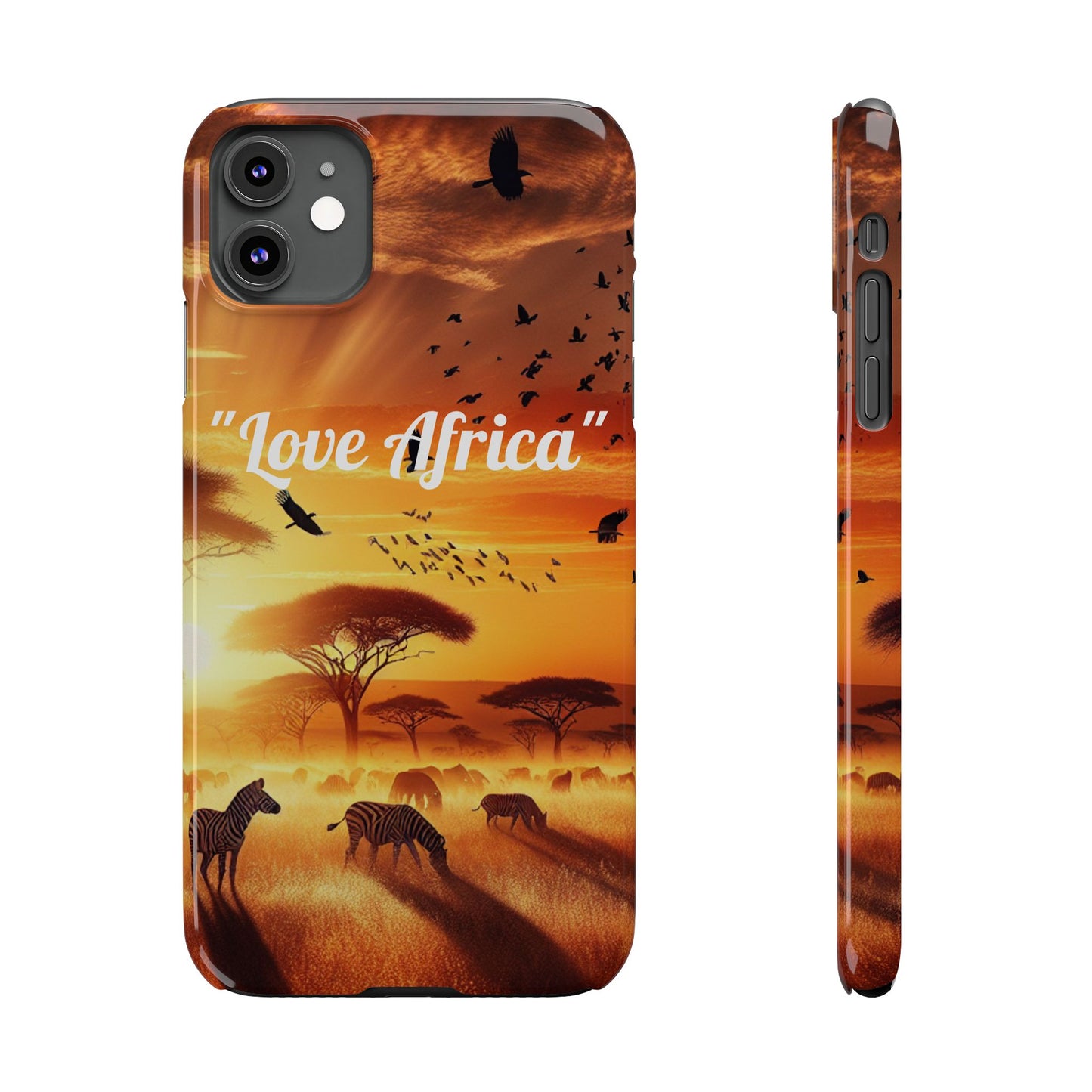 Slim Phone Case - "Love Africa" Sunset Design - Perfect Gift for Nature Lovers