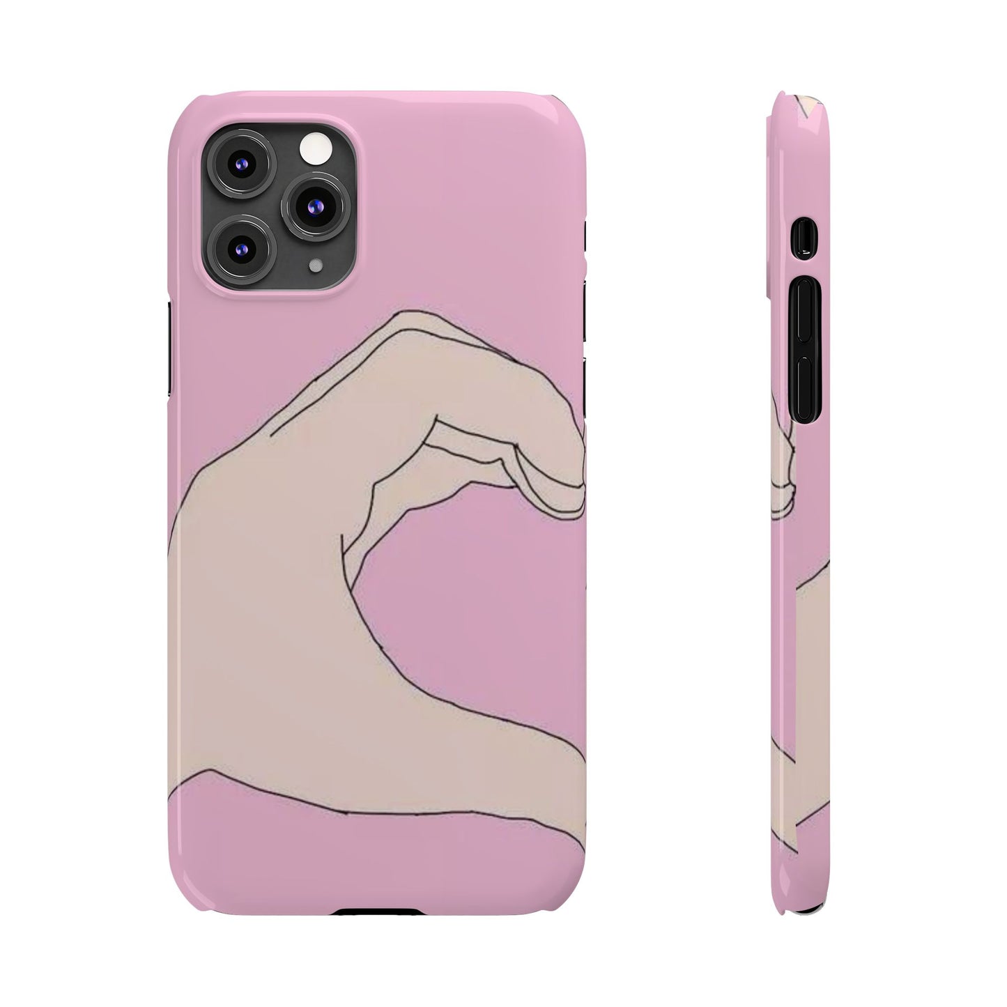 Cute Hand Heart Slim Phone Case - Stylish and Unique Phone Accessory