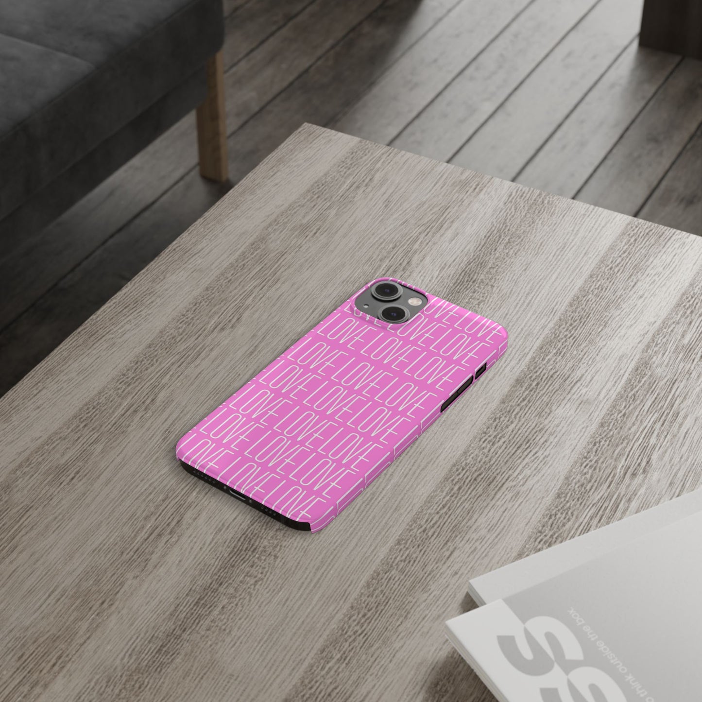 Pink Love Slim Phone Case - Perfect Gift for Valentine's Day, Anniversaries, and Loving Moments