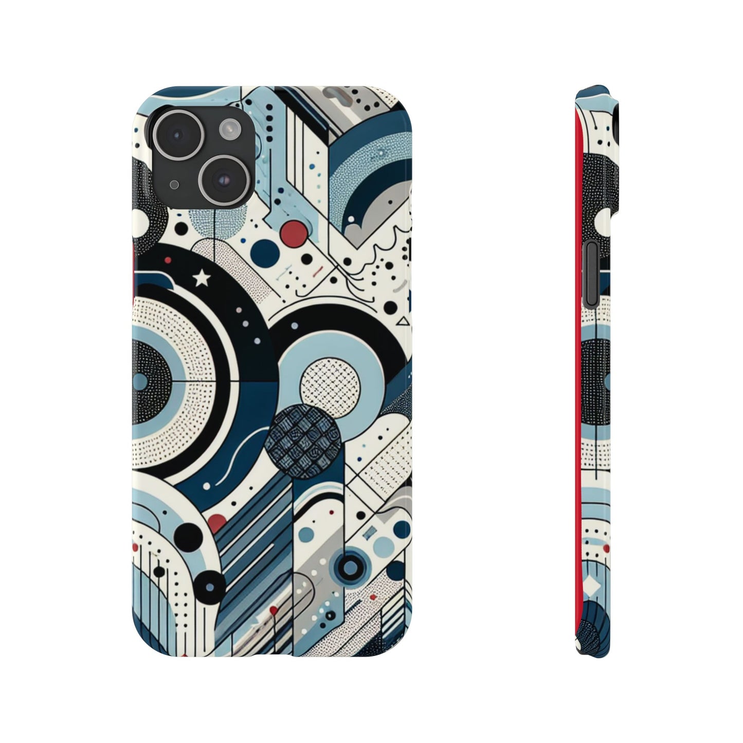 Stylish Geometric Slim Phone Case - Modern Abstract Design