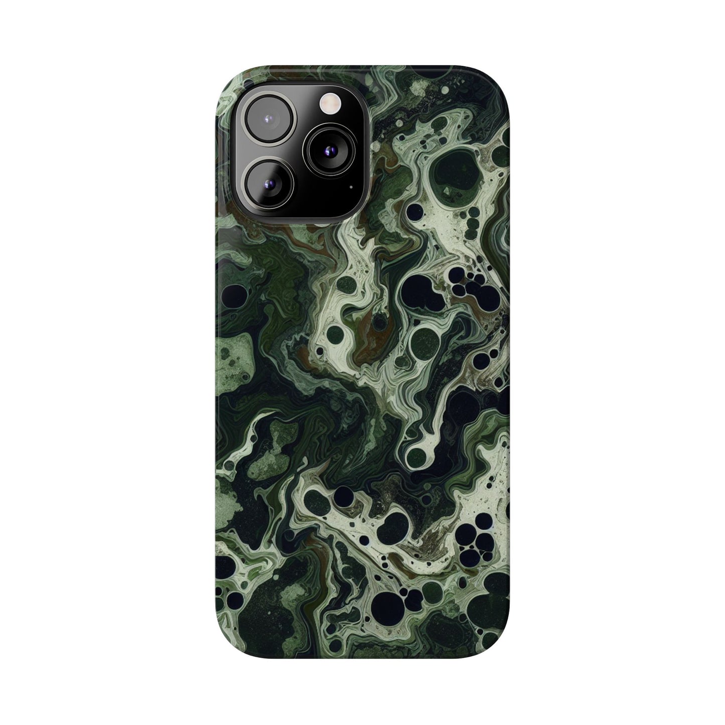 Marbled Green Slim Phone Case - Stylish Protection for Nature Lovers