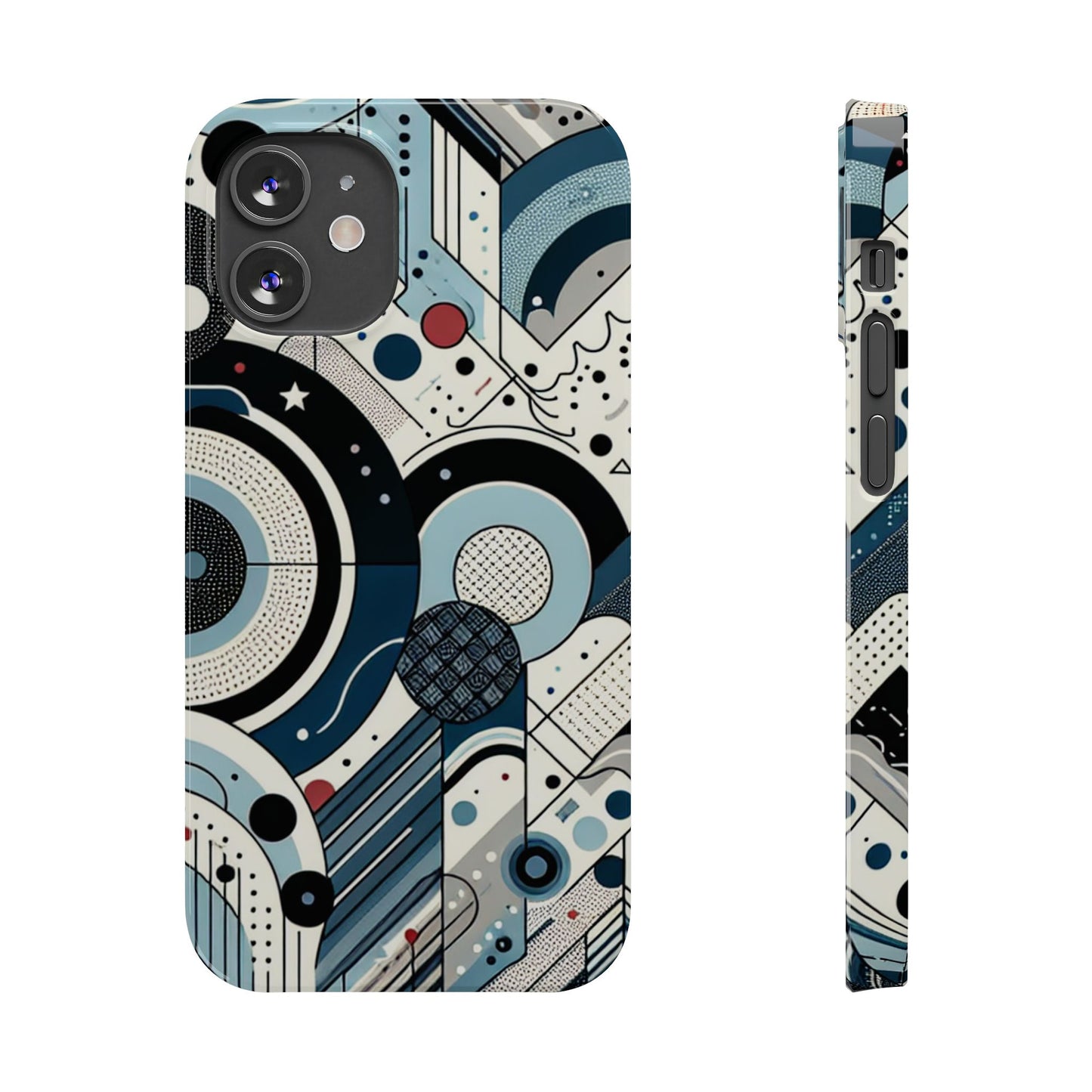 Stylish Geometric Slim Phone Case - Modern Abstract Design