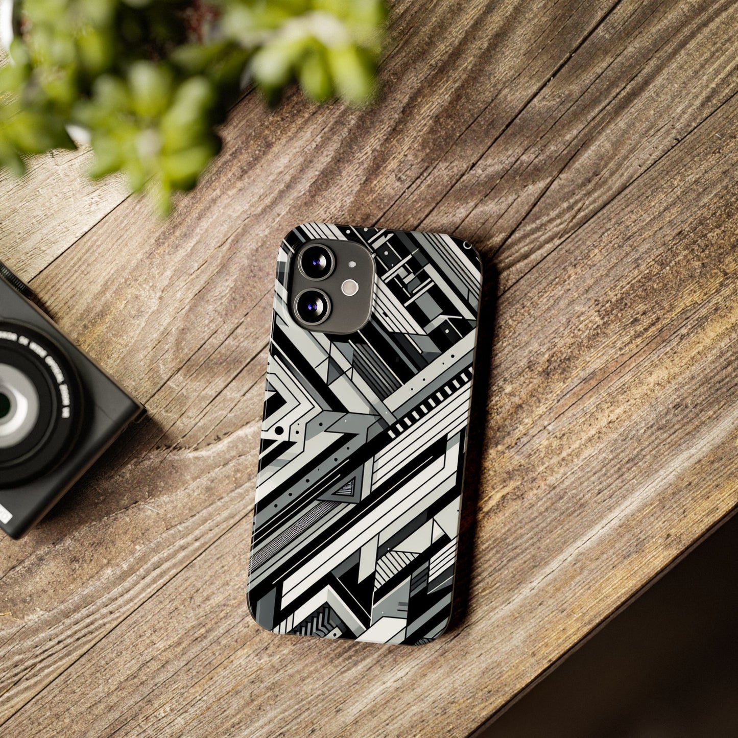 Modern Geometric Slim Phone Case - Stylish Abstract Design