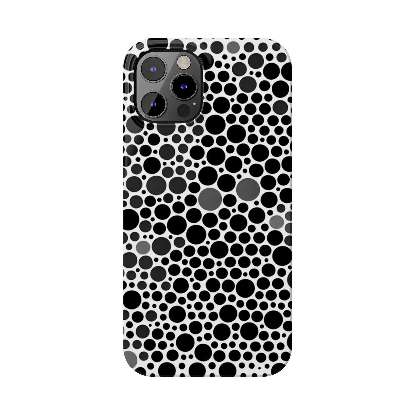 Modern Black Polka Dot Slim Phone Case - Stylish & Protective Cover