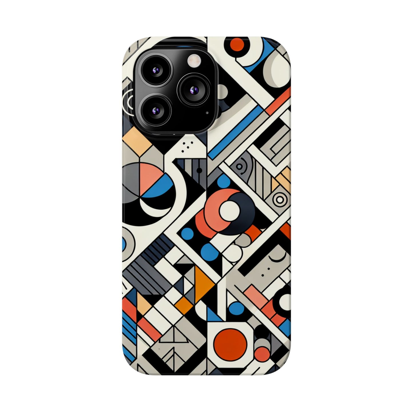 Modern Abstract Slim Phone Case - Colorful Geometric Design