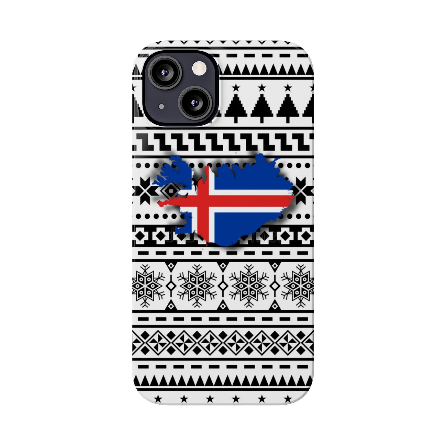 Icelandic Knit Pattern Slim Phone Case | Holiday Gift for Travelers