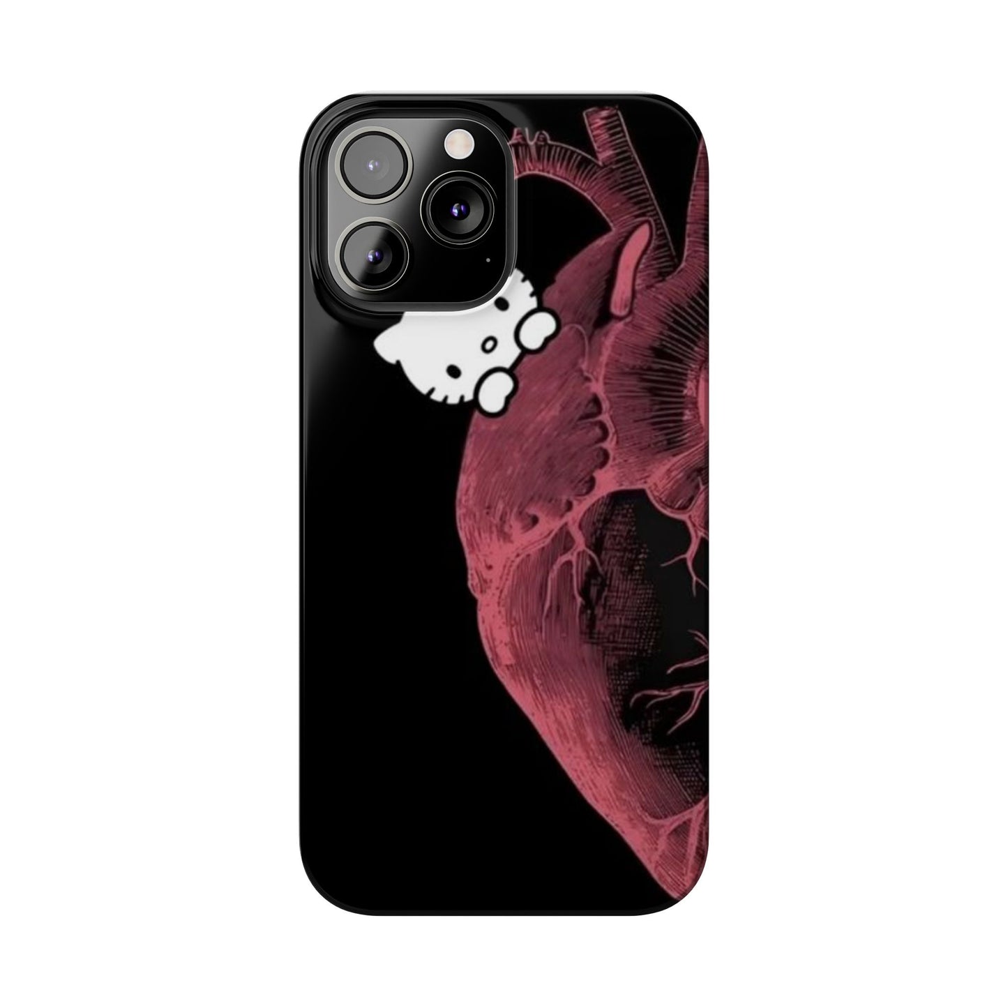 Cute Heartbeat Hello Kitty Slim Phone Case - Stylish Phone Cover for Cat Lovers