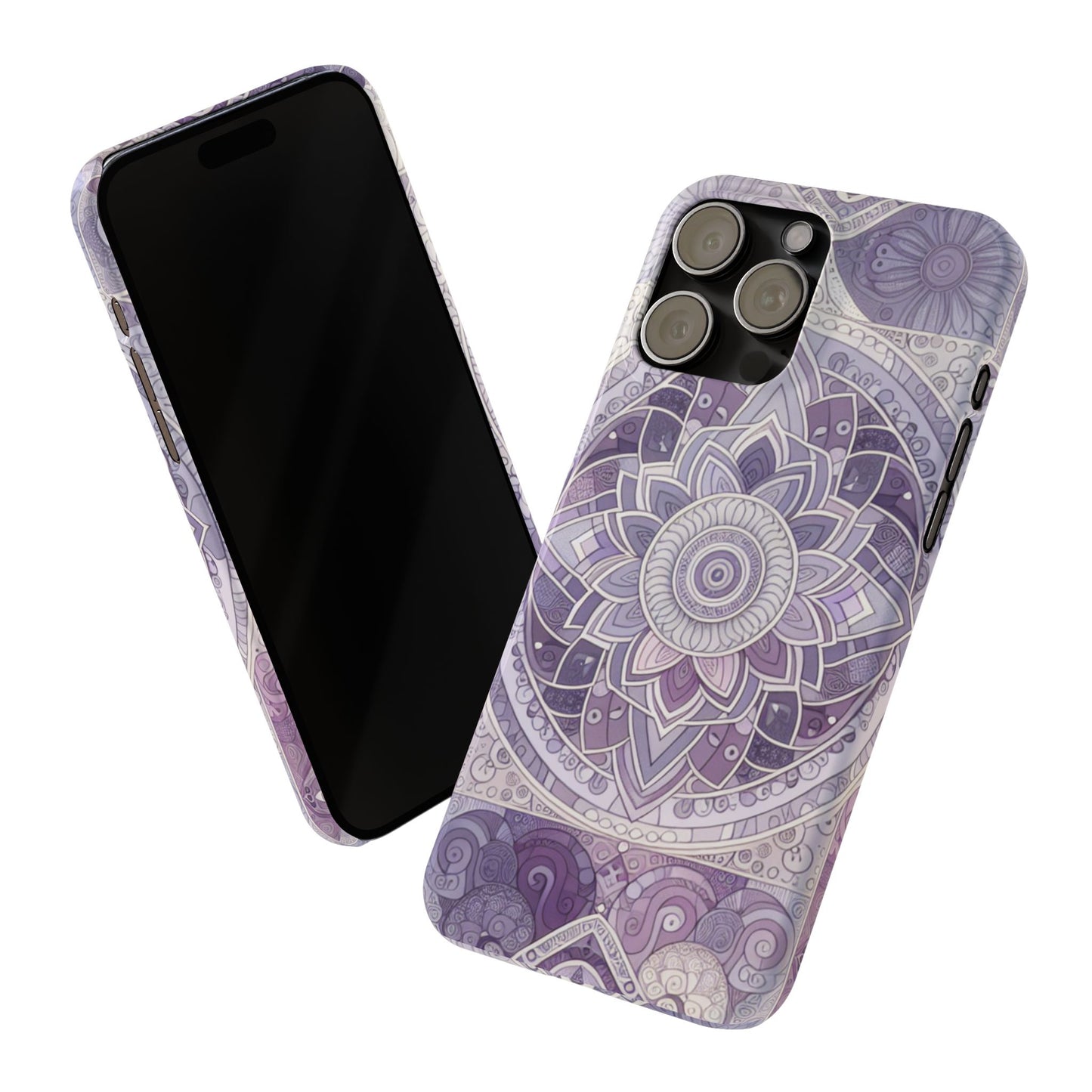 Elegant Mandala Slim Phone Case – Purple Harmony Design