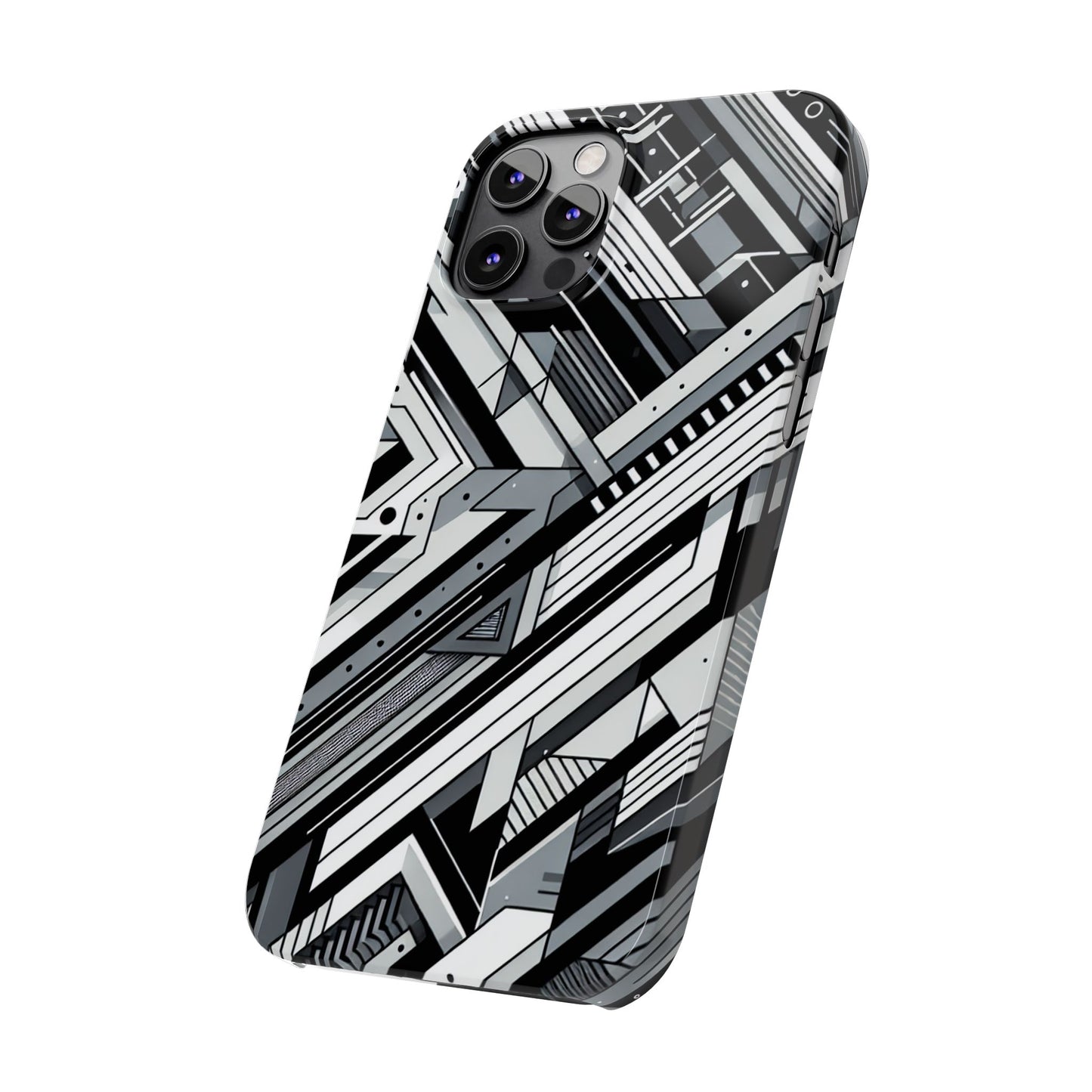 Modern Geometric Slim Phone Case - Stylish Abstract Design