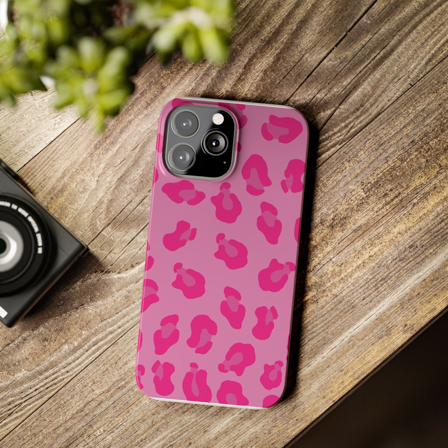 Pink Leopard Print Slim Phone Case - Stylish & Trendy Protection